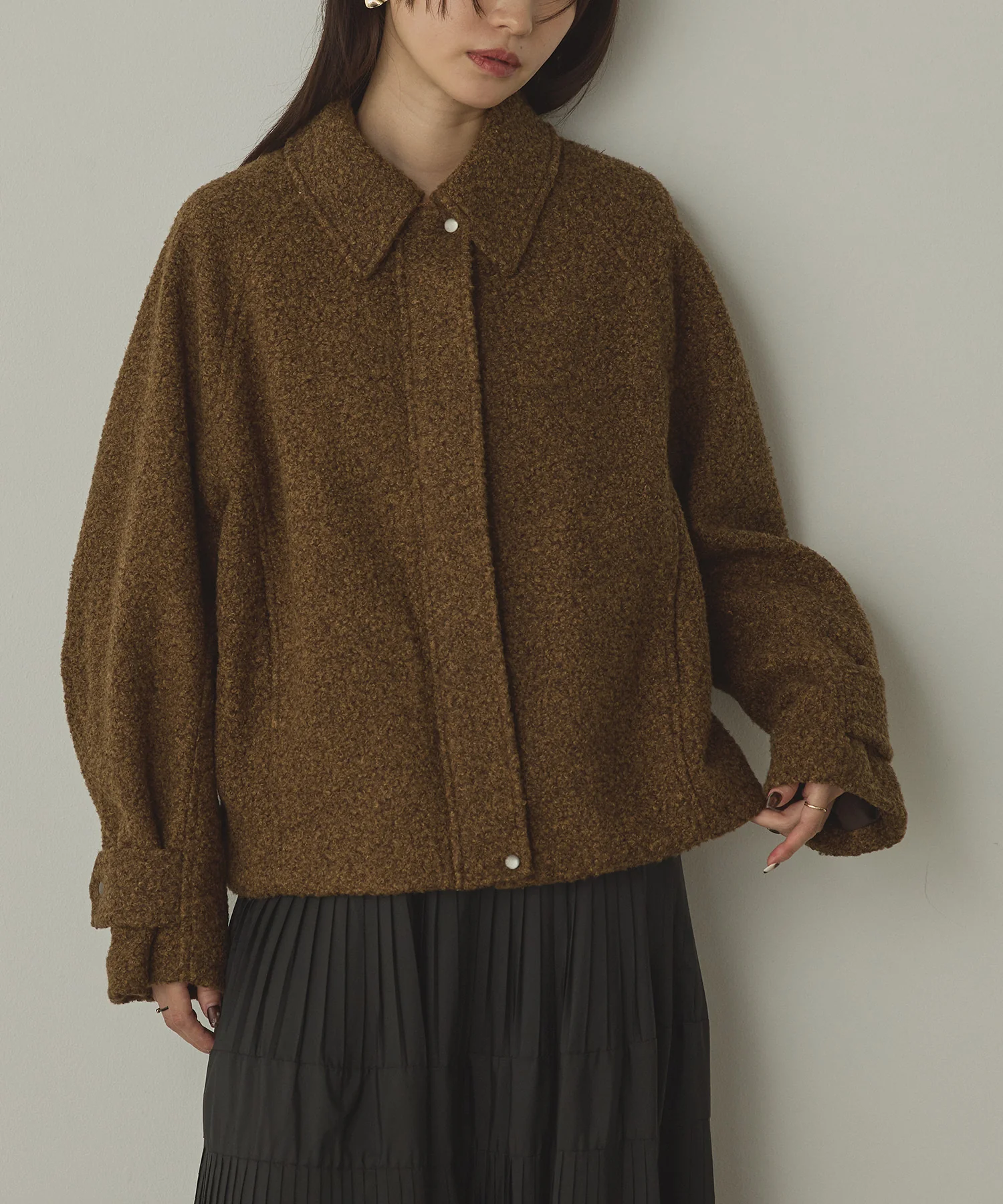 くるくるブークレ ショートブルゾン