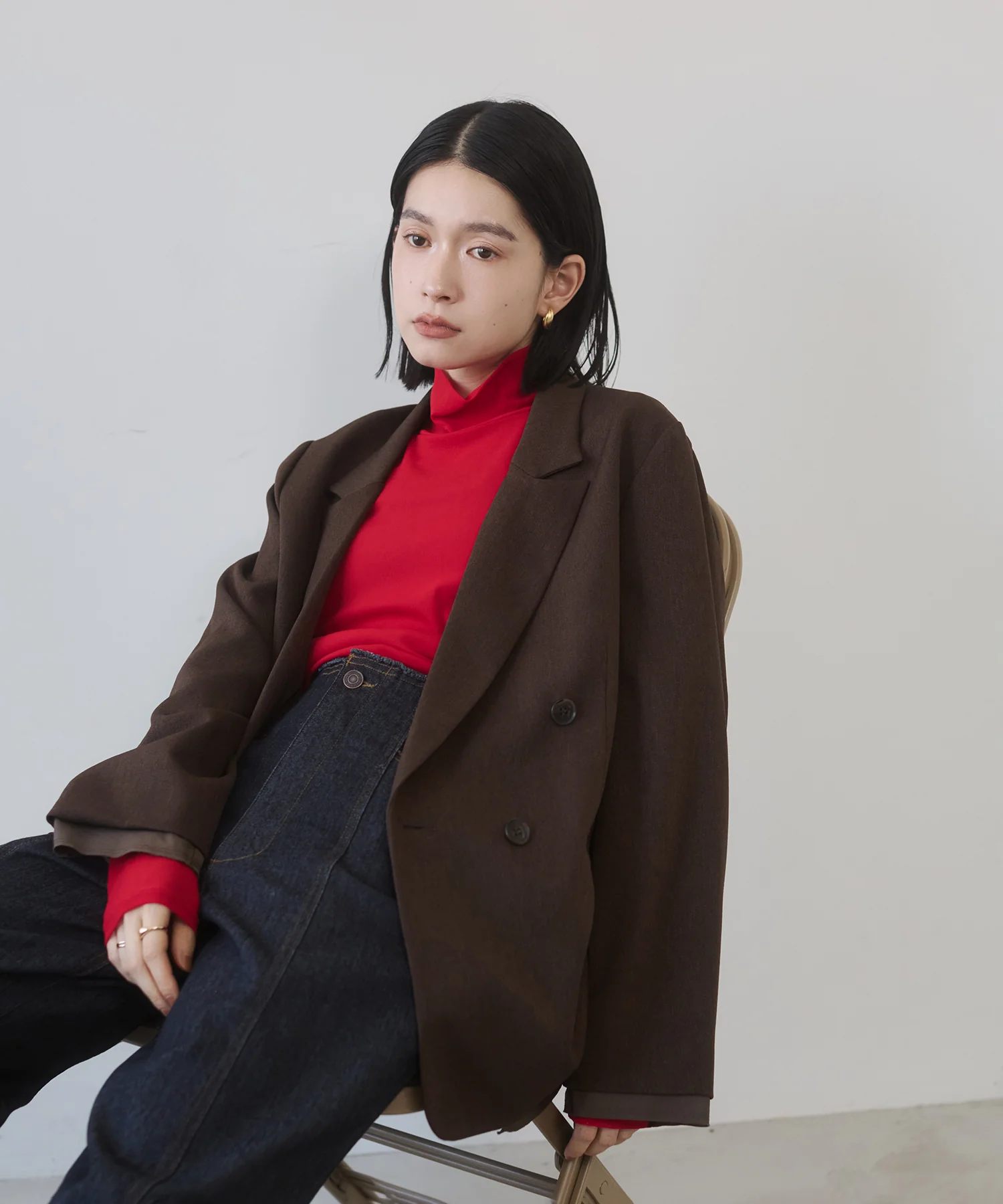 ストライプ ダブルジャケット