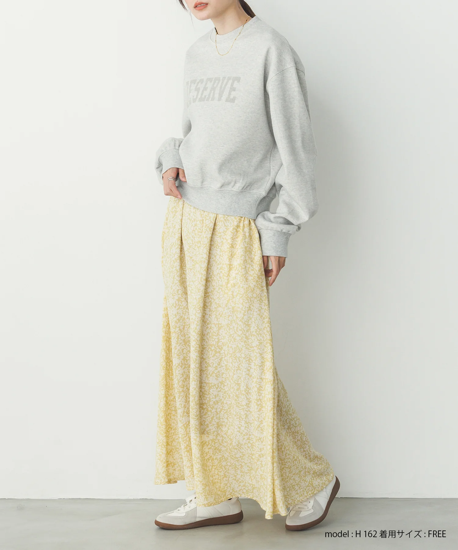 ジョーゼット柄 プリントフレアスカート