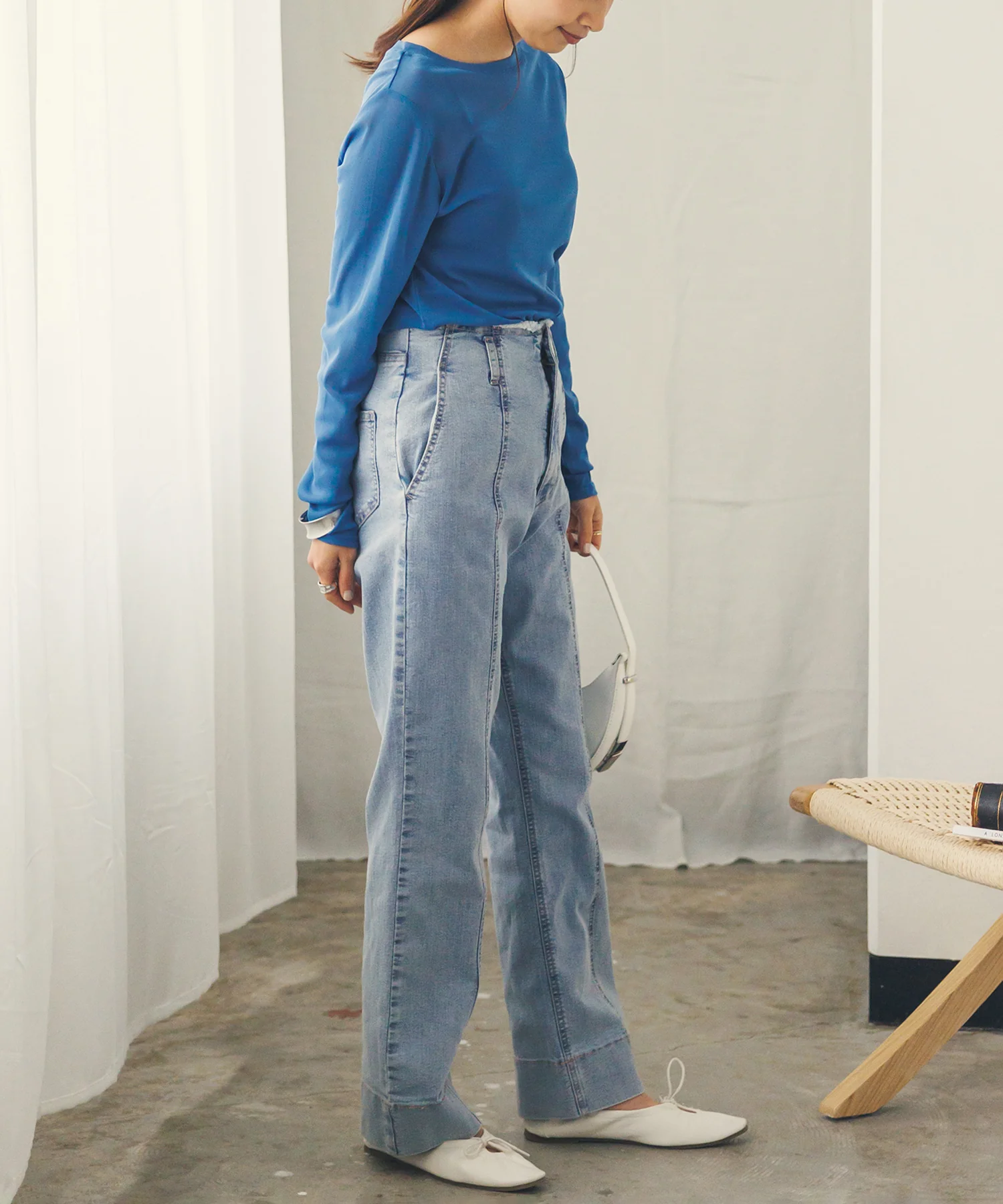 ハイウエストストレートパンツ