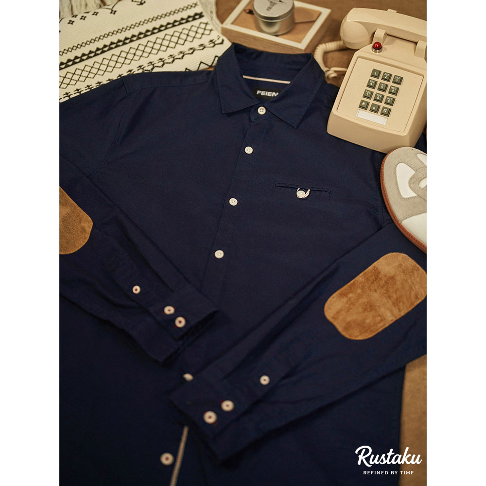 スエード調エルボーパッチ　オックスフォードシャツ