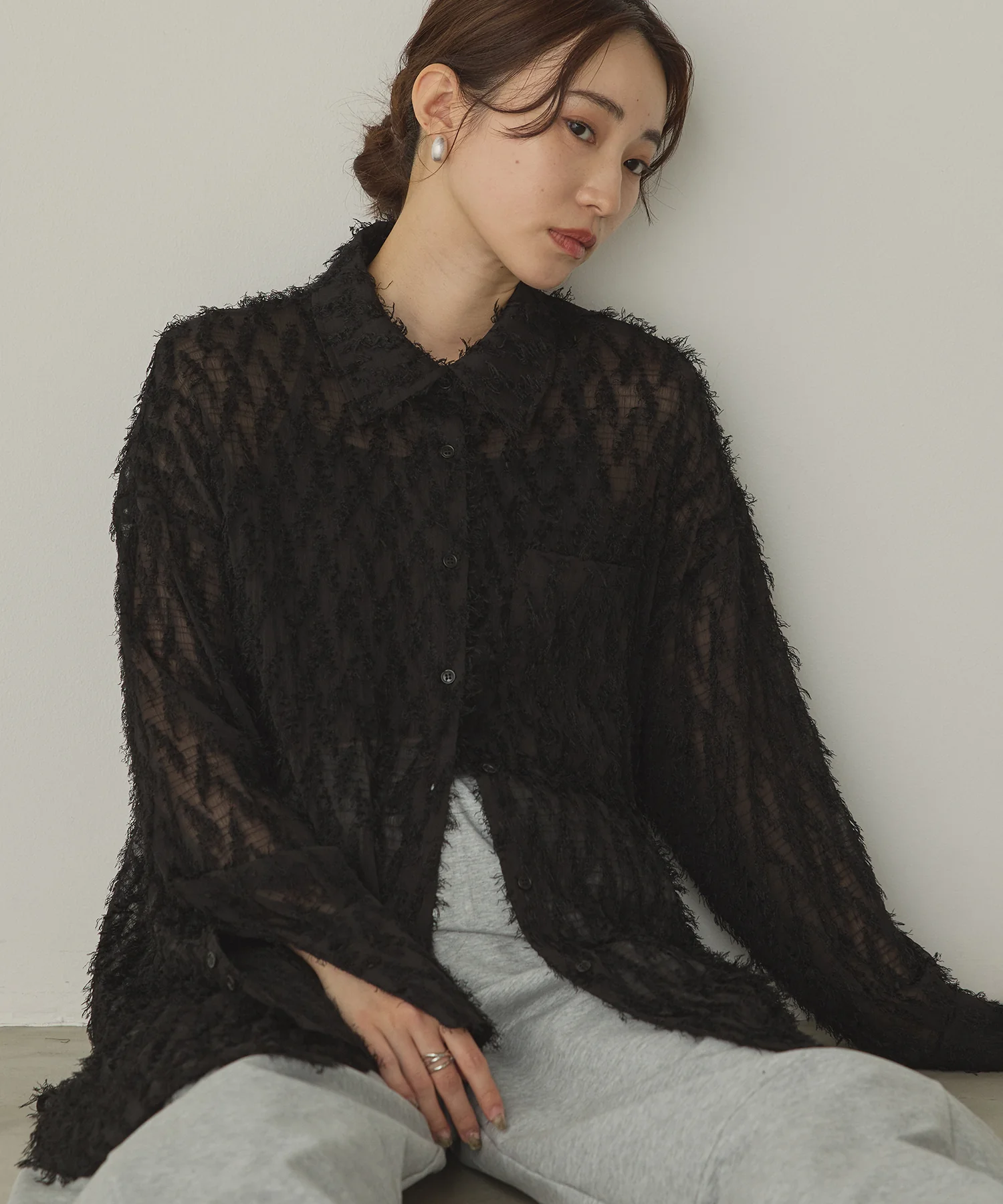 フェザーライク オーバーシアーシャツ