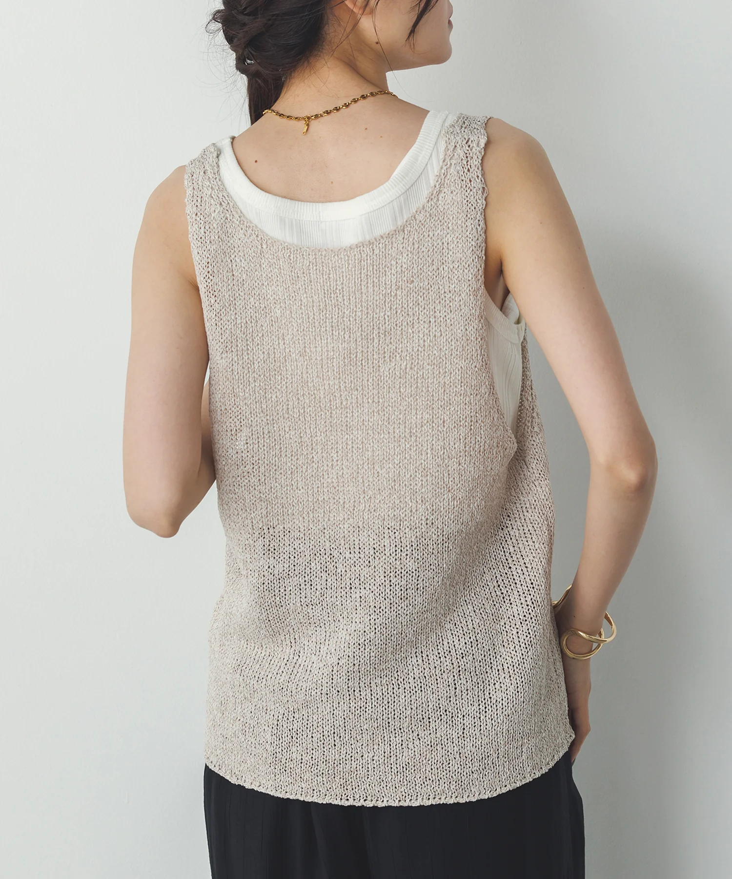 ペーパーヤーン オーバーニットタンク