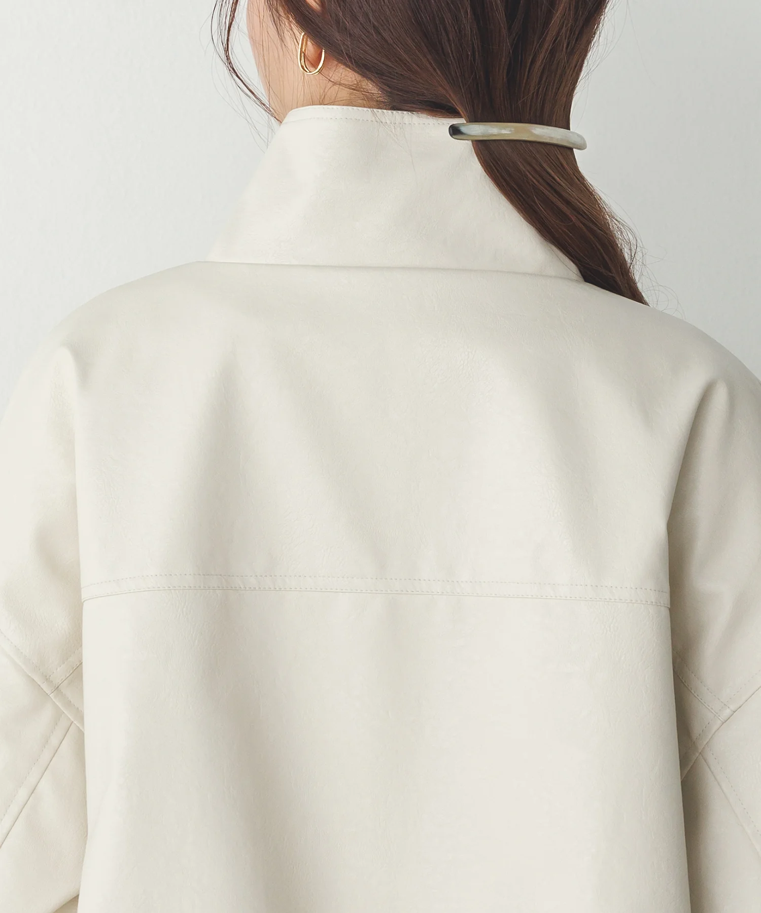 フェイクレザー オーバーブルゾン