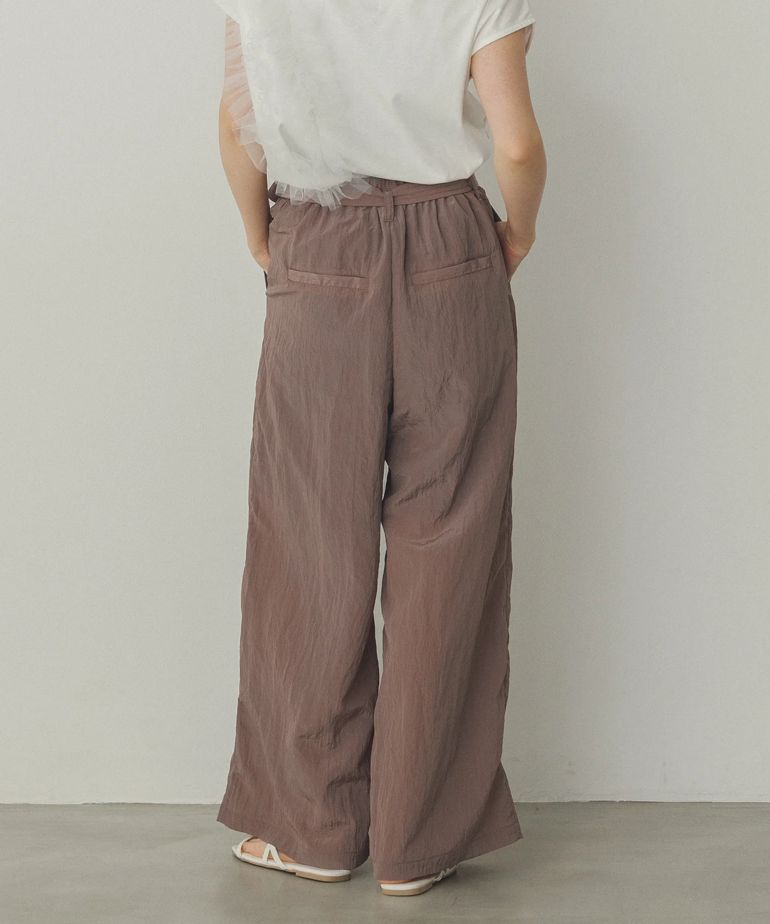 ワッシャー加工 ワイドストレートパンツ