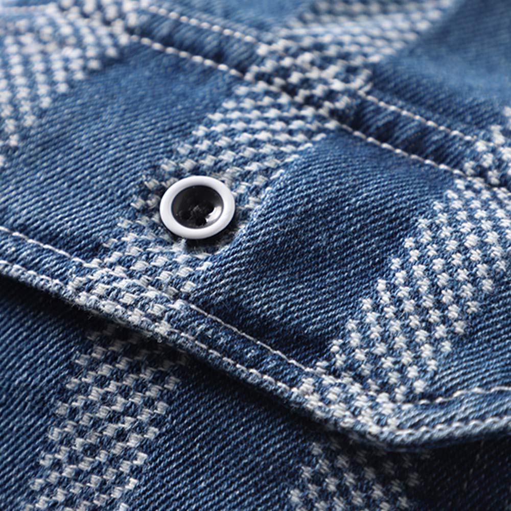 ストライプ柄　ヘビーウェイトウォッシュデニムシャツ