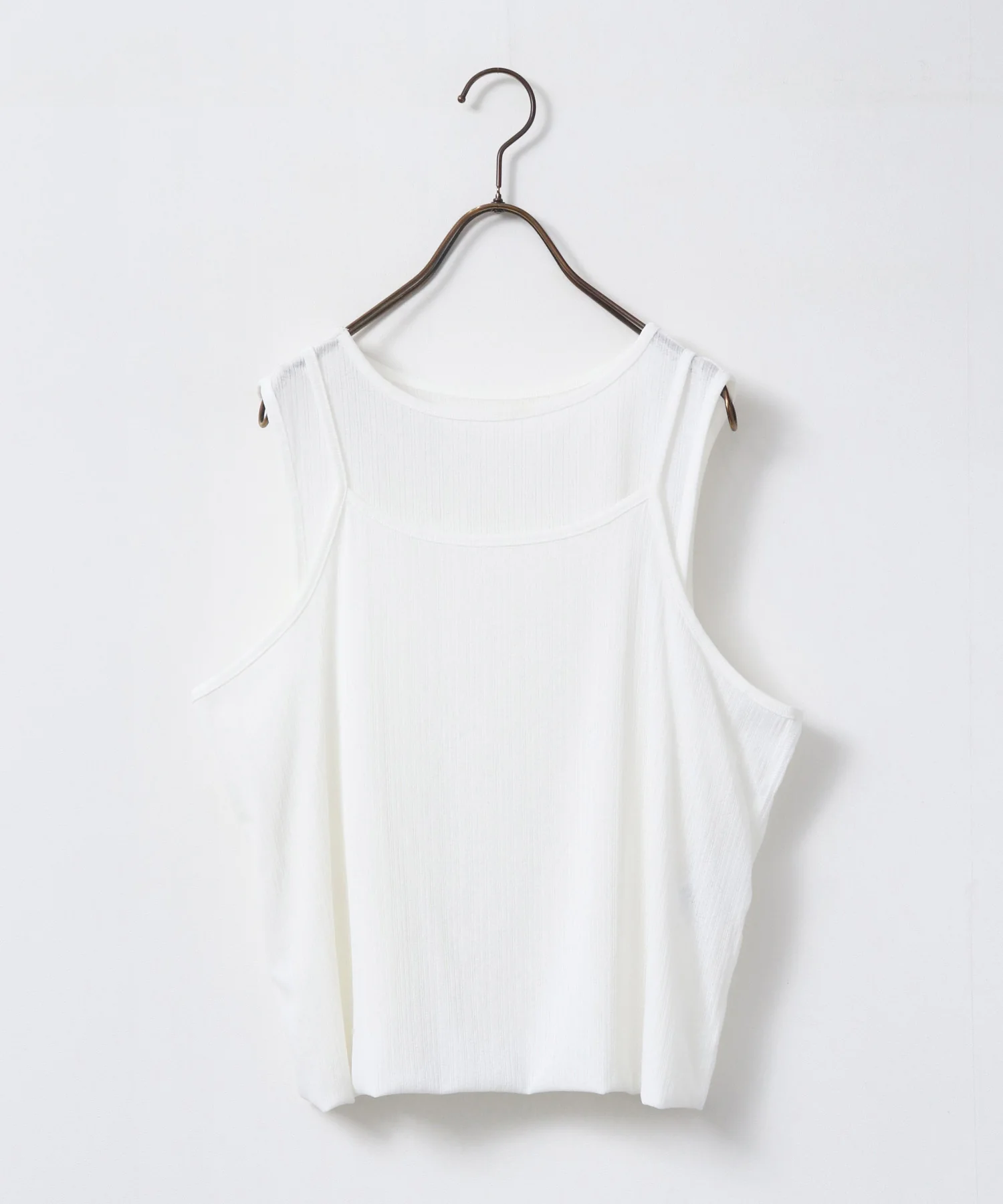 ランダムリブ シアータンクトップ