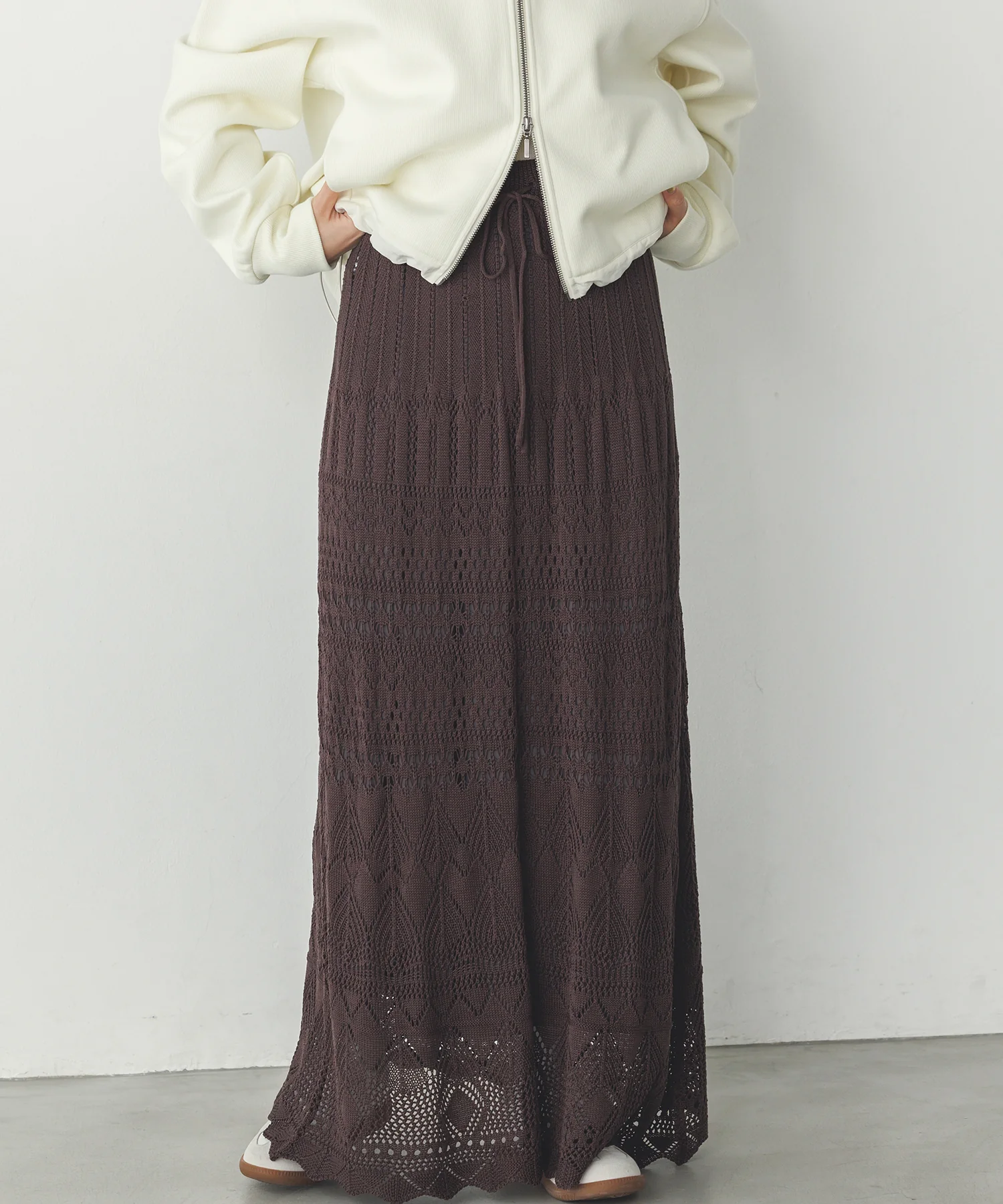 透かし編み ニットスカート