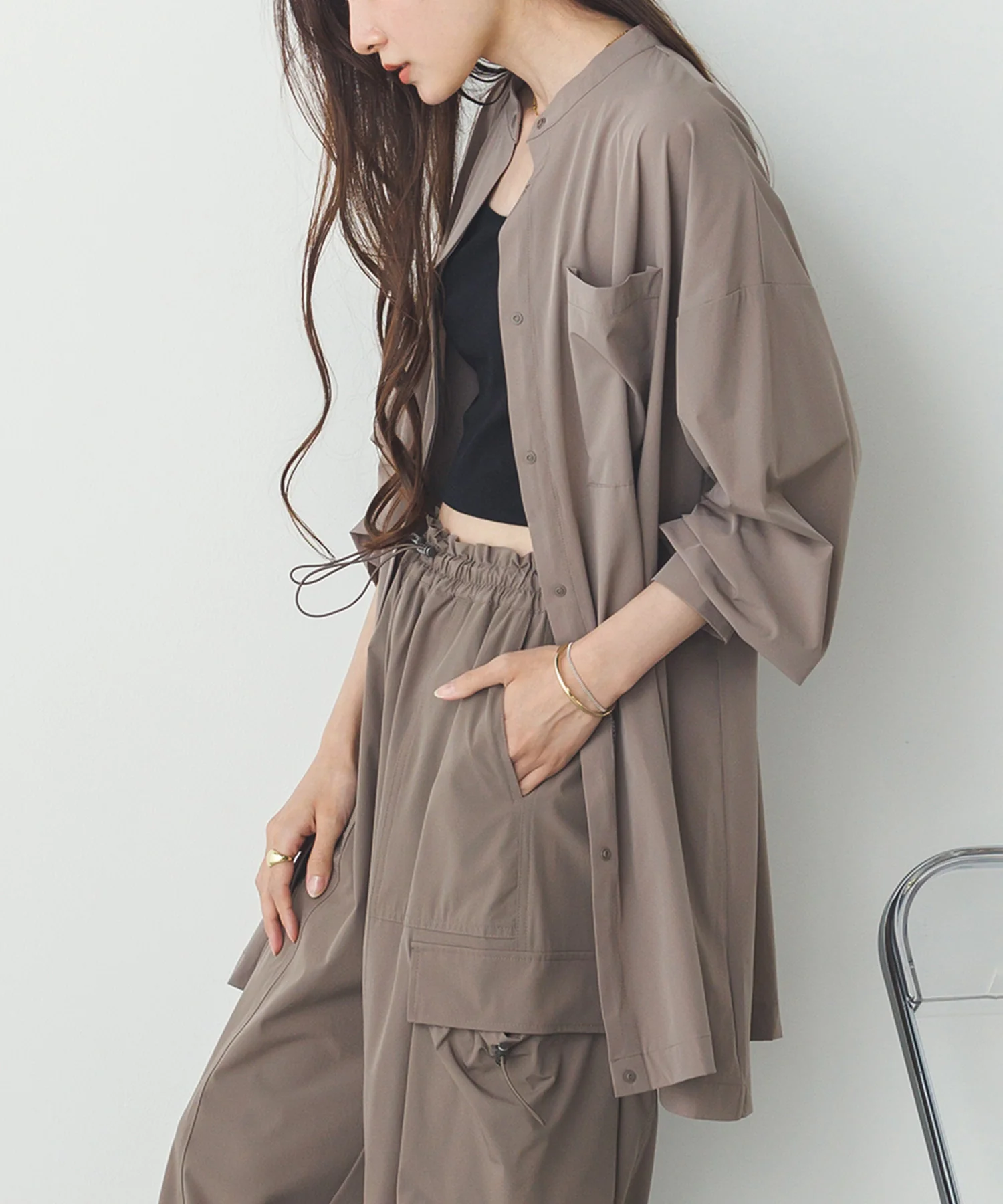 【新色追加】【接触冷感】2WAY カシュクールシャツ