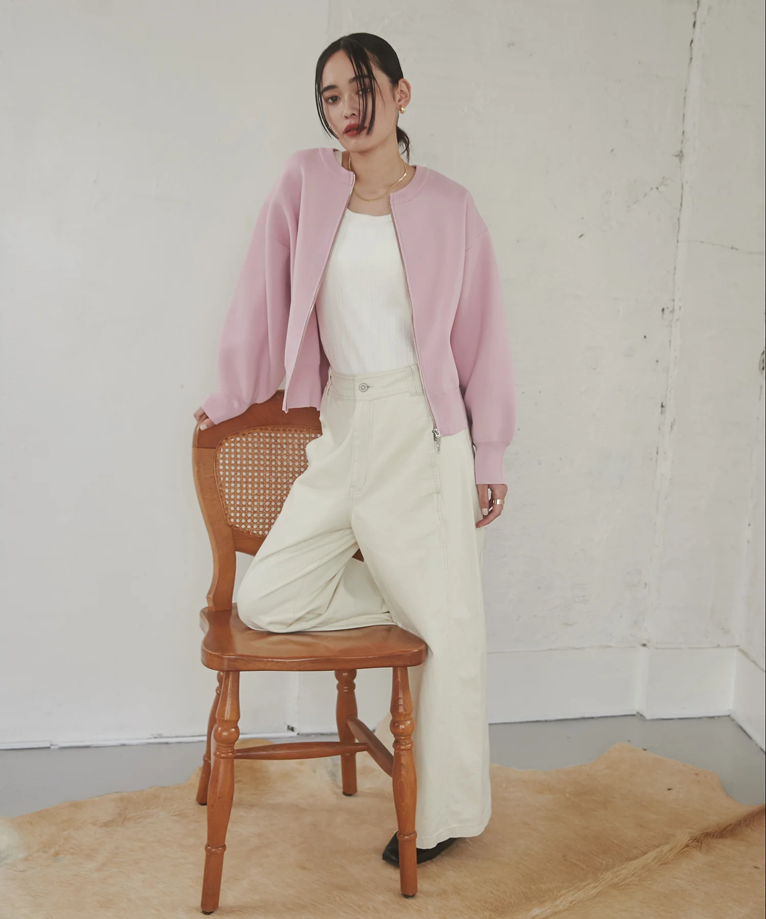 【WEB限定/別注】ジップショートカーディガン