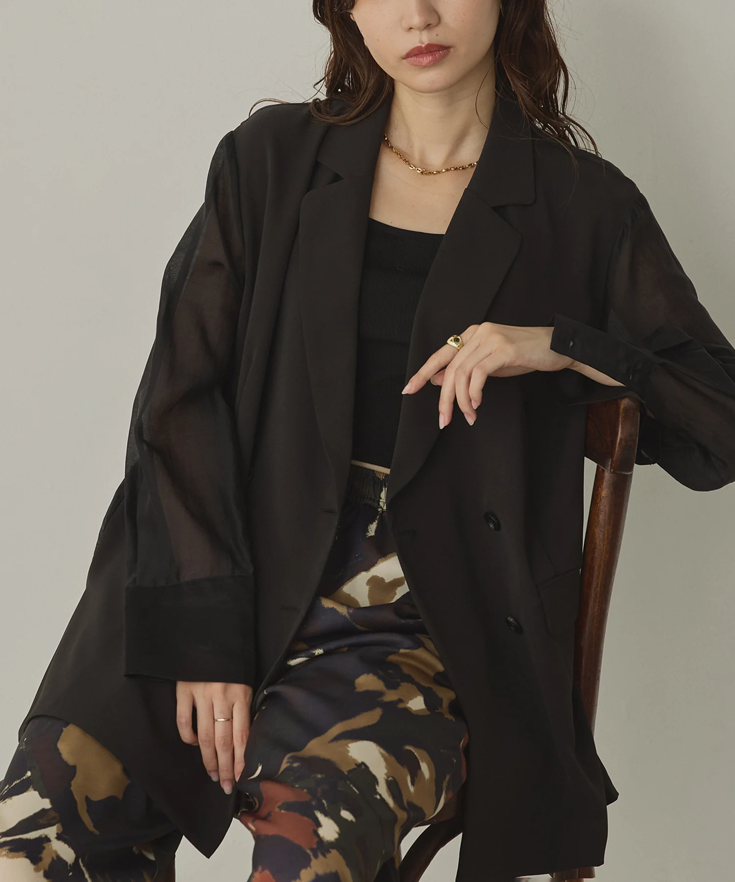 ポリツイル シアーテーラードジャケット