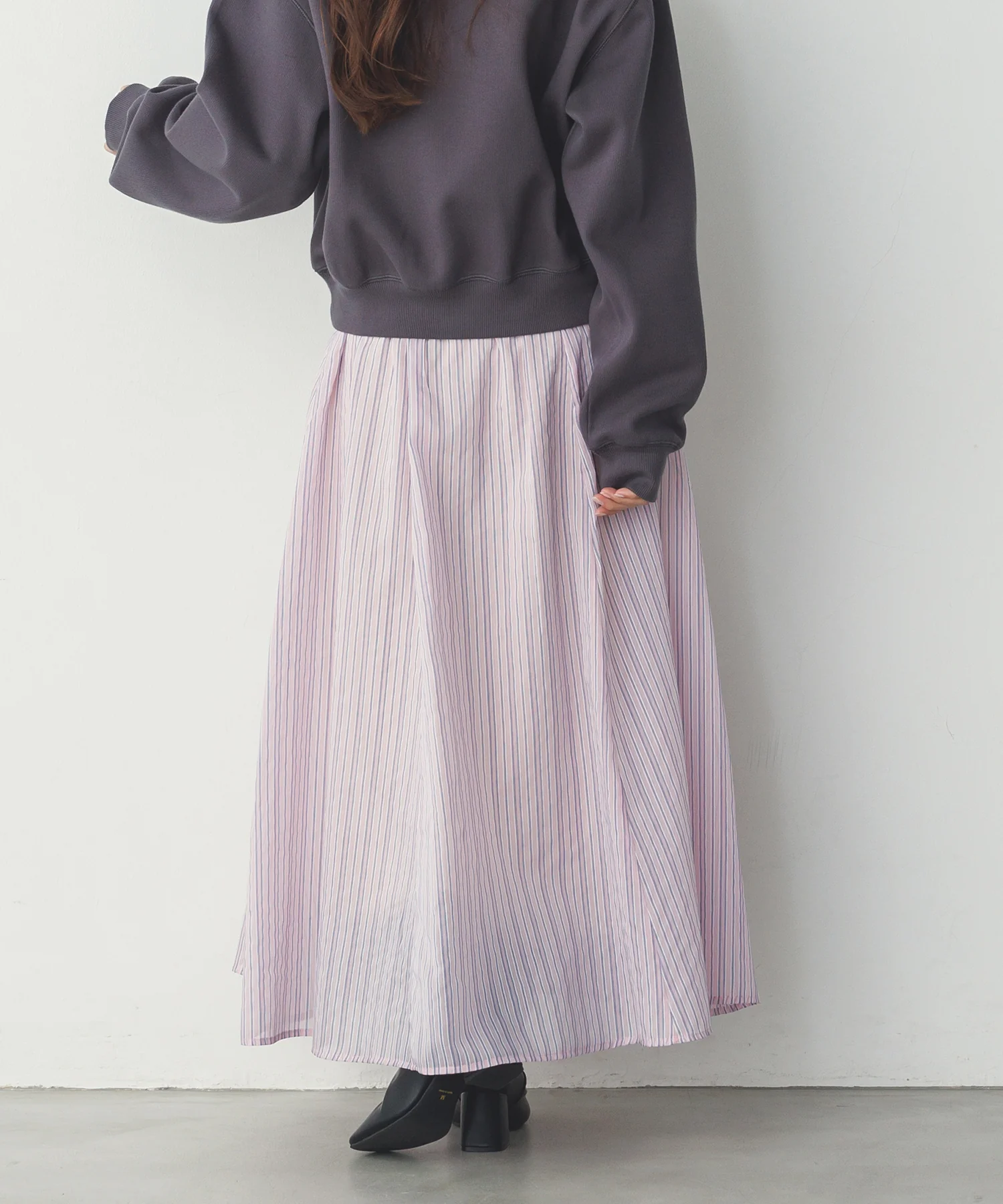 ドビーストライプ シアーフレアスカート