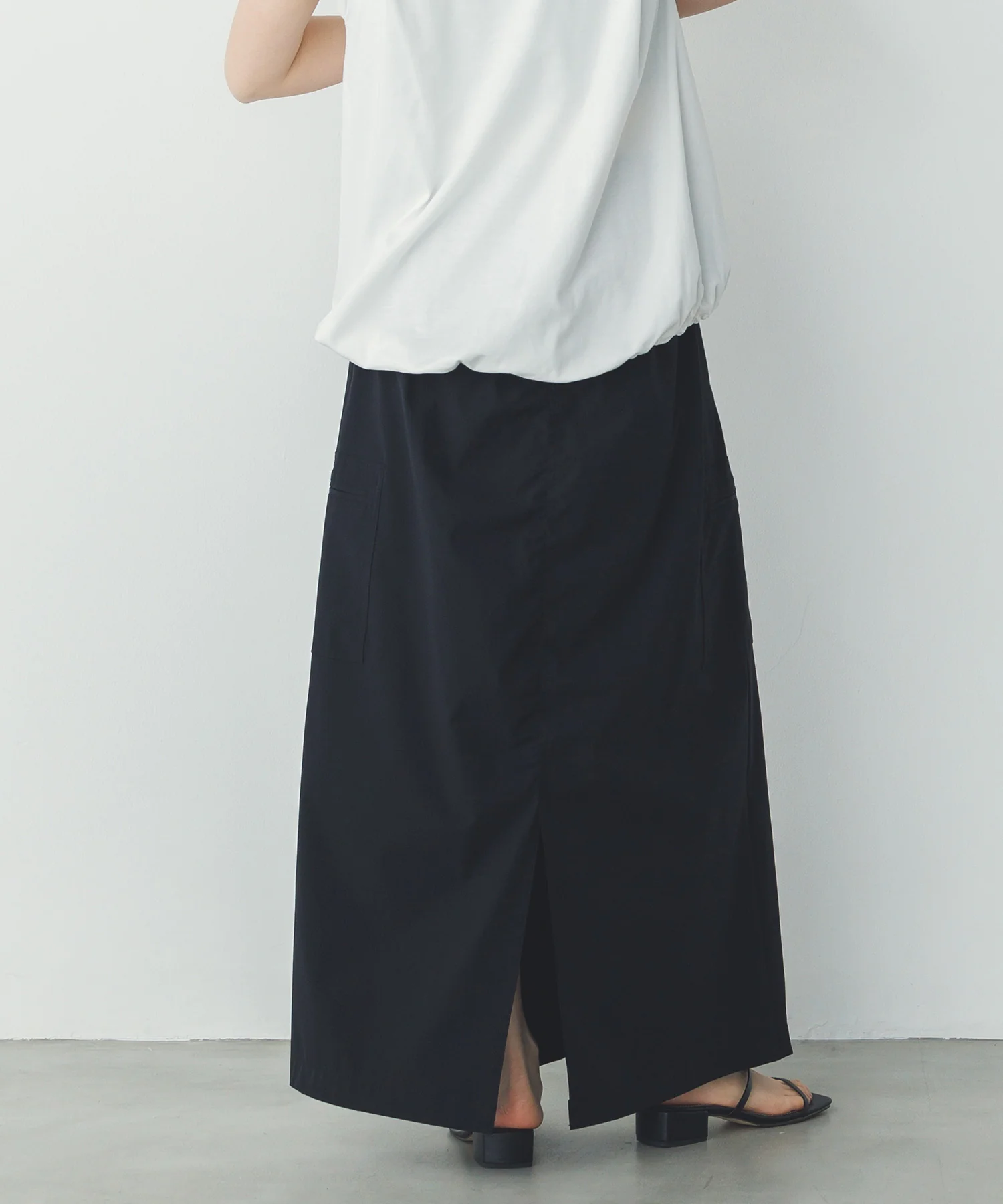 【接触冷感】シャーリング カーゴスカート