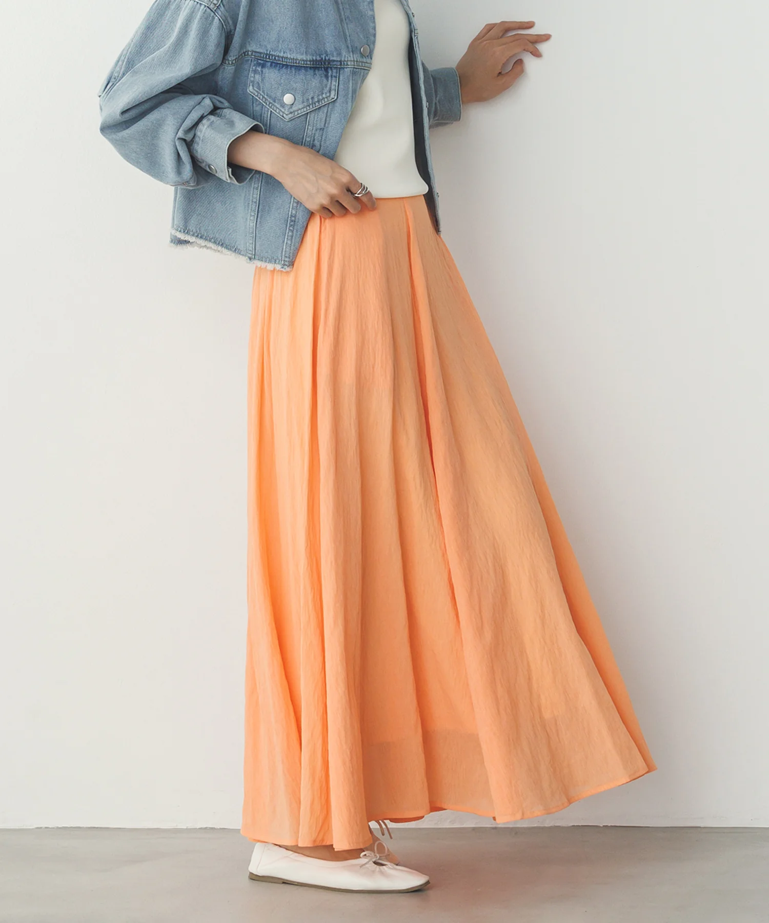 【新色追加】ハイツイストシアー マキシフレアスカート