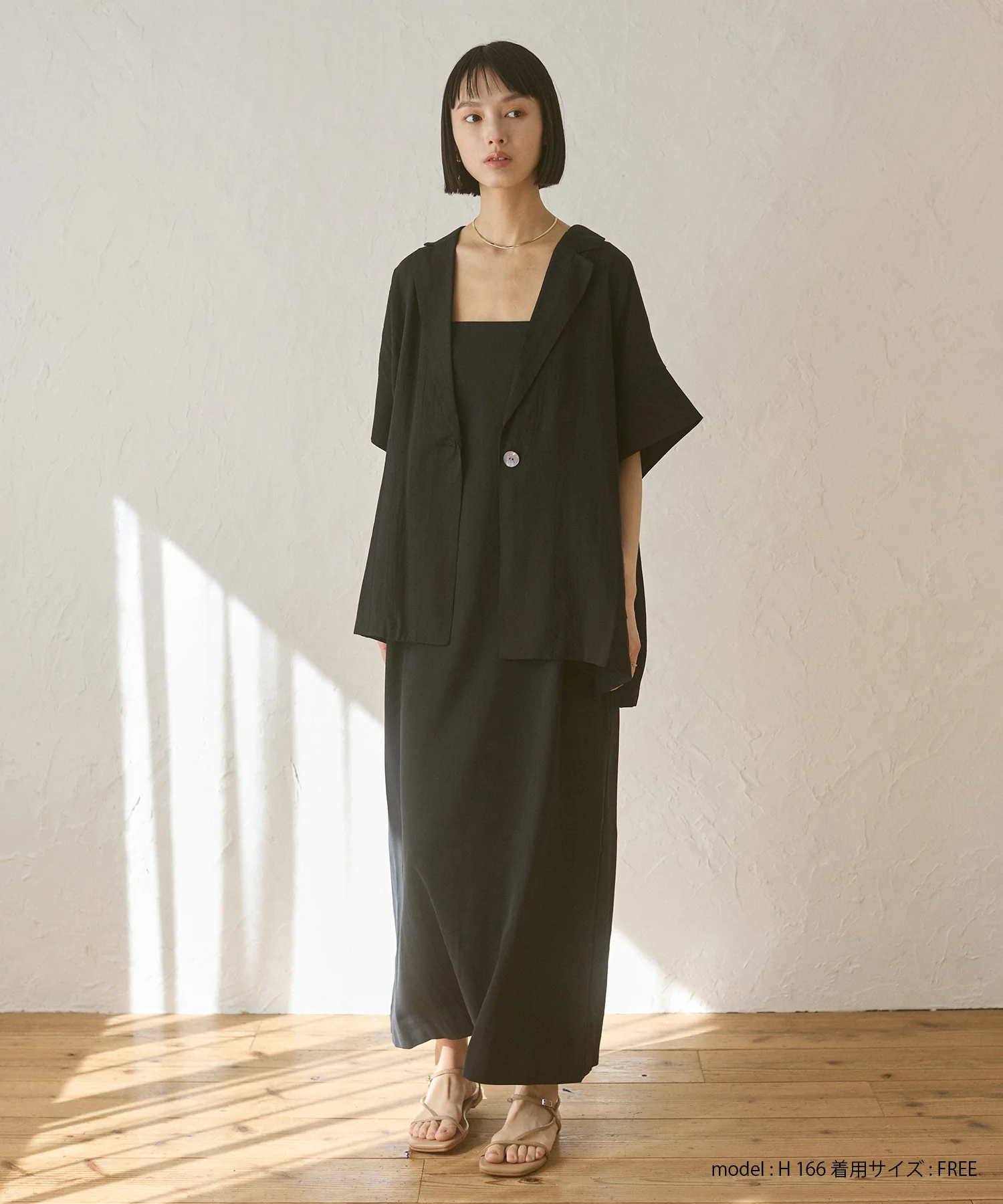 ワッシャーサテン シャツジャケット