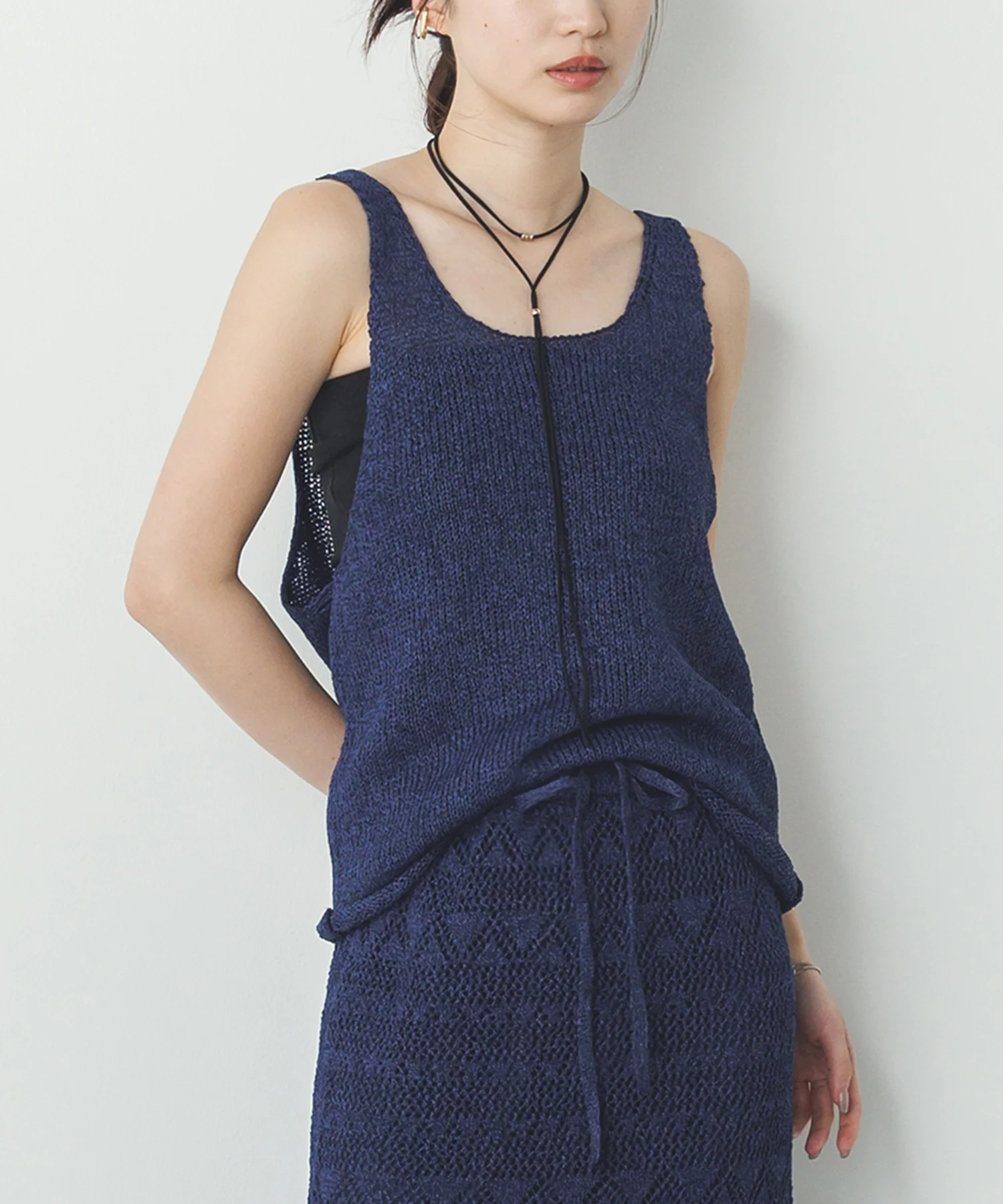 ペーパーヤーン オーバーニットタンク