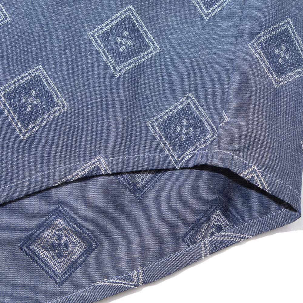 和風シンプルデザイン　レトロな幾何学ジャカード長袖シャツ