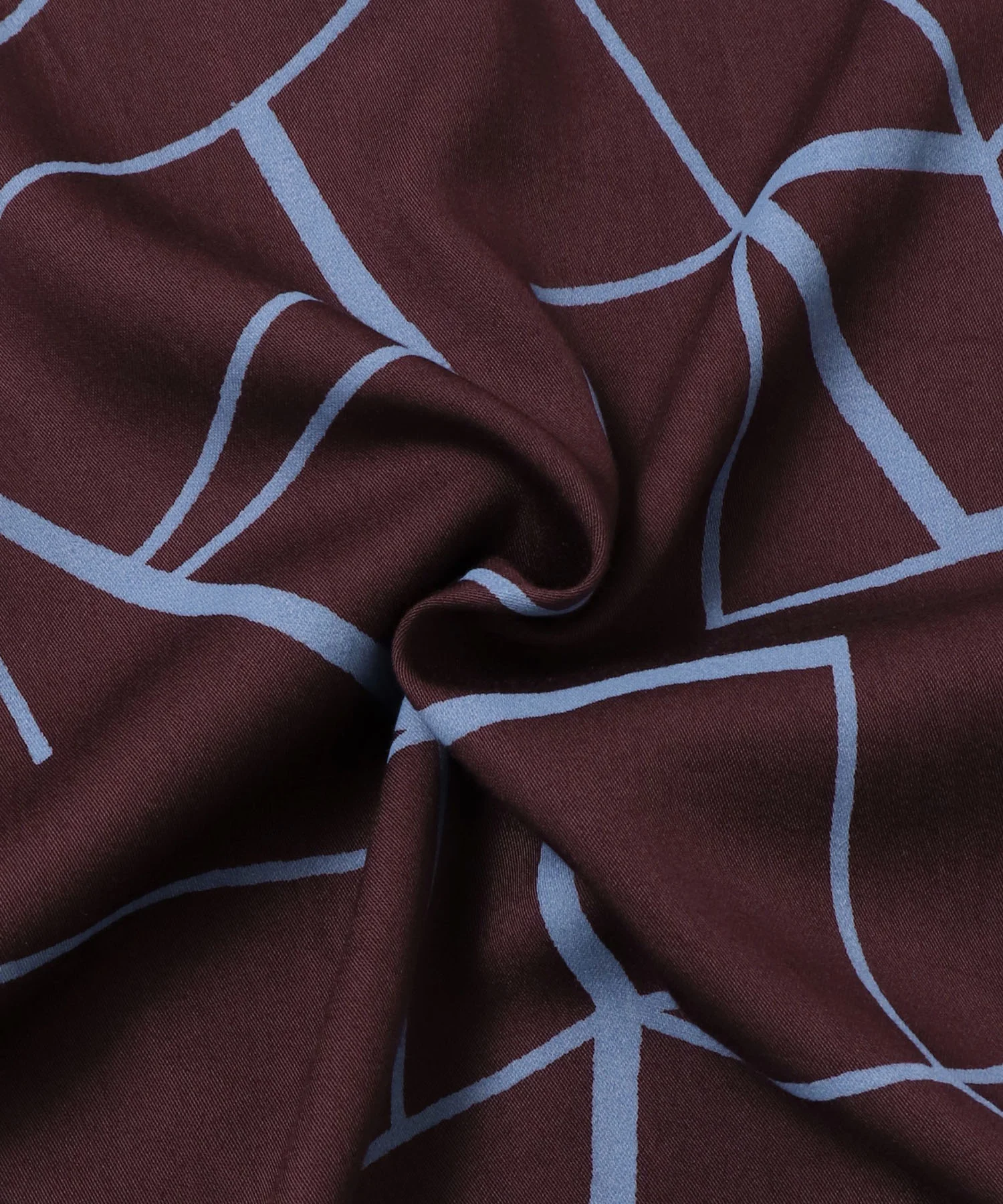 ビスコースサテン プリント開襟シャツ