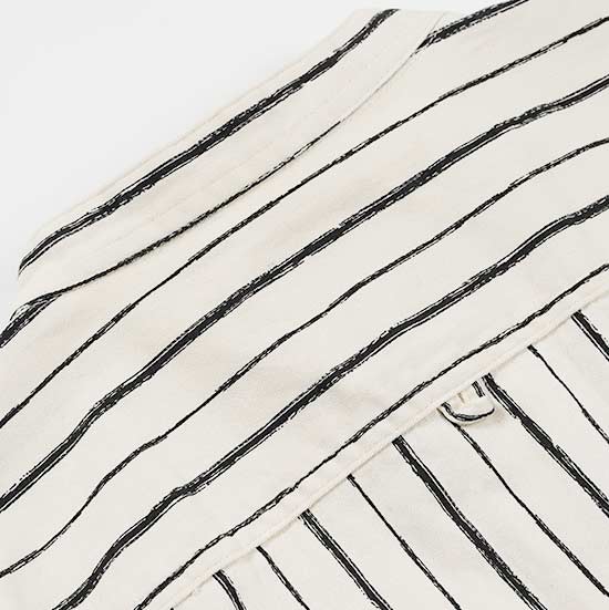 手描き風ストライプ 　ベースボールシャツ長袖