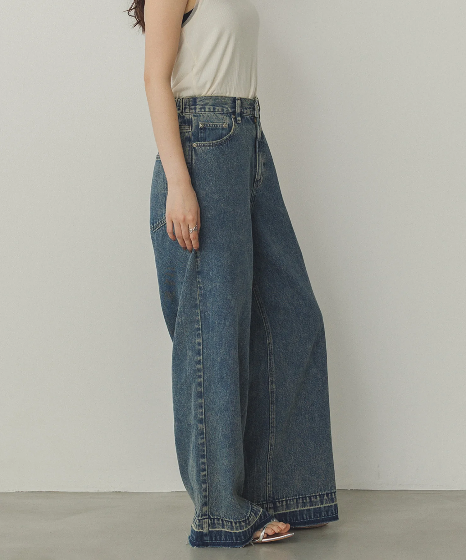 オーバーダイ デニムバギーパンツ