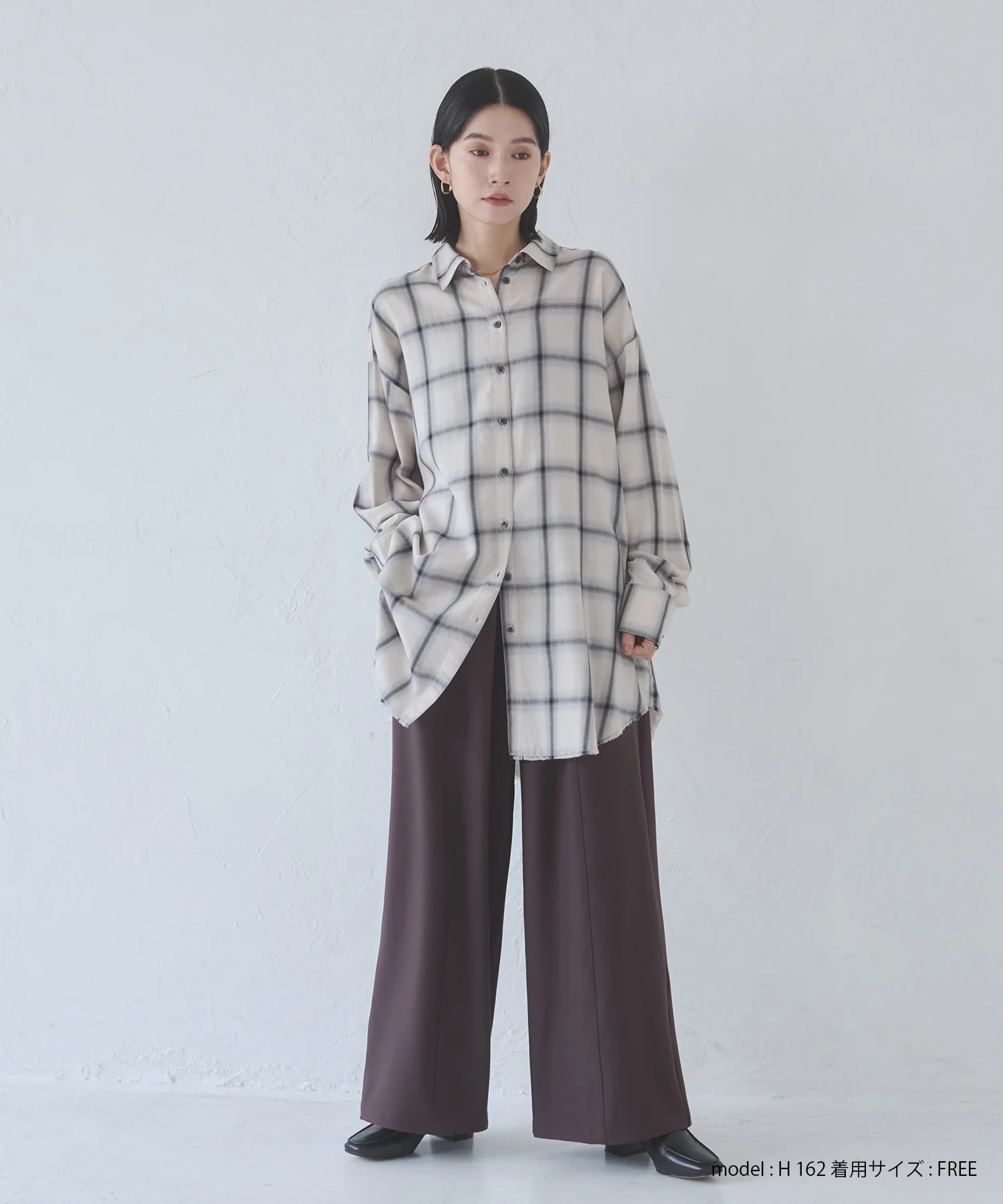 オンブレチェック オーバーシャツ