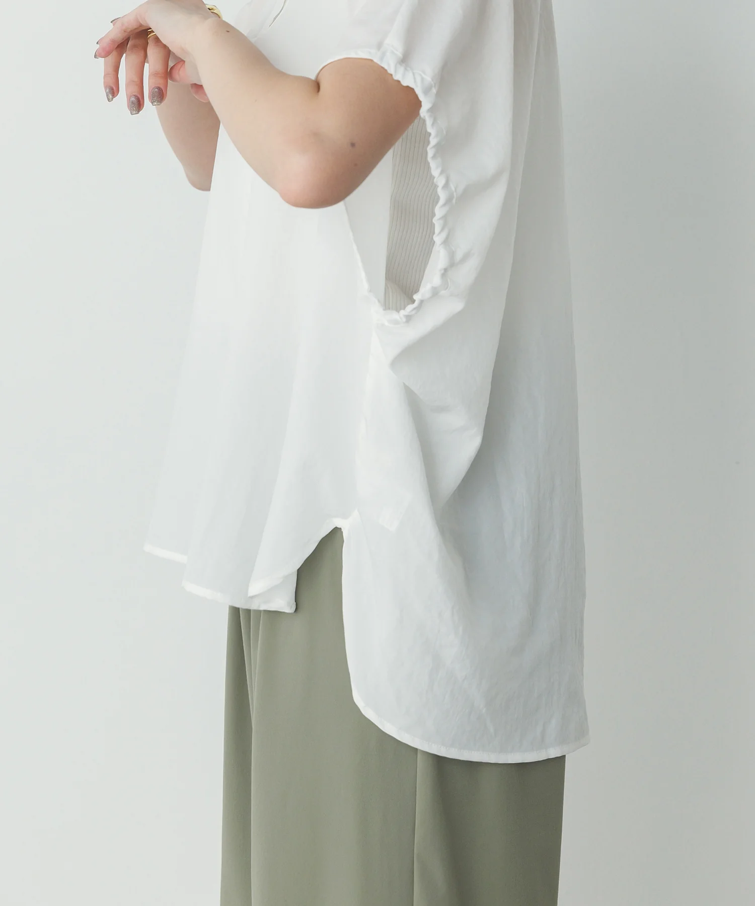 スパンローン ボリュームフレンチブラウス