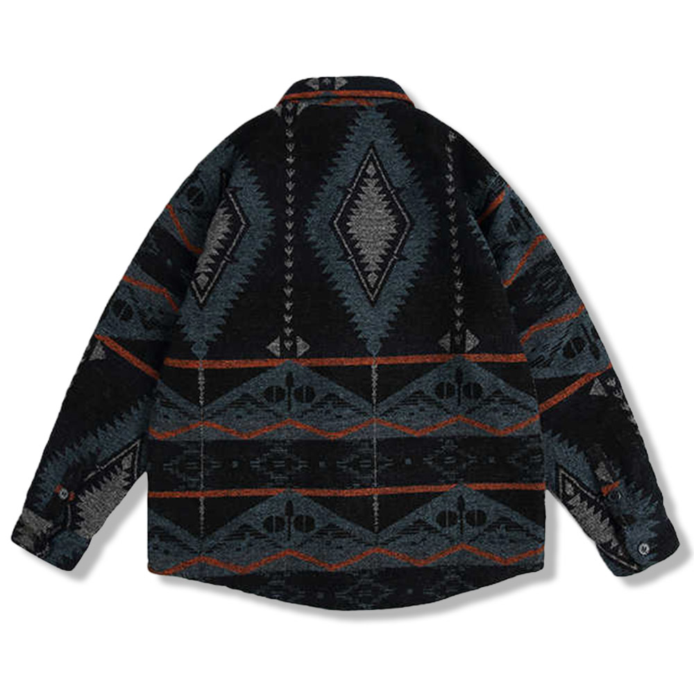ナバホ柄ジャカード長袖シャツメンズ