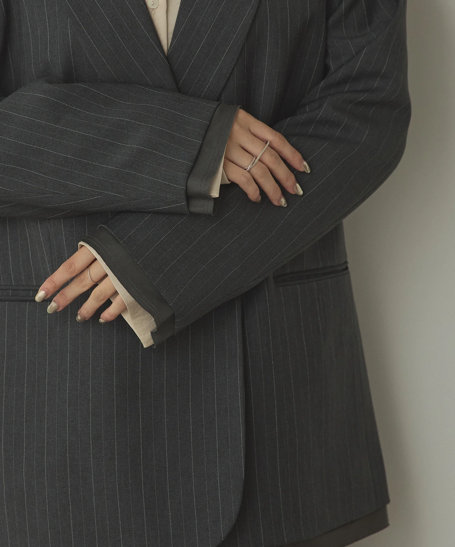 ストライプ ダブルジャケット