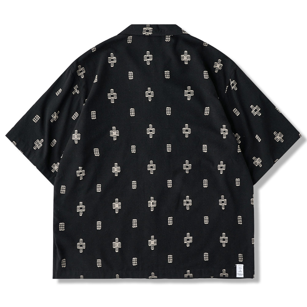 アメカジネイティブ柄刺繍ジャカード半袖シャツ