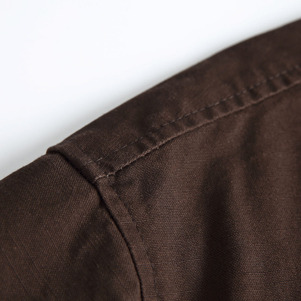 エスニック調ハンドメイドボタン　ペイズリークロスステッチ刺繍シャツ