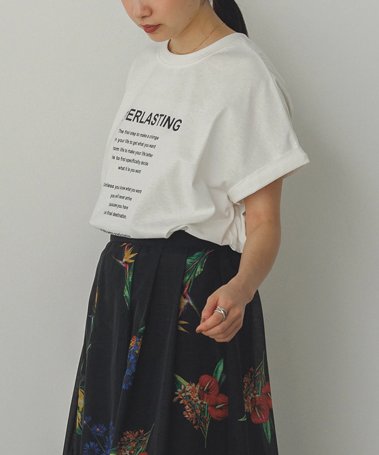 前後2WAY ロゴプリントTシャツ