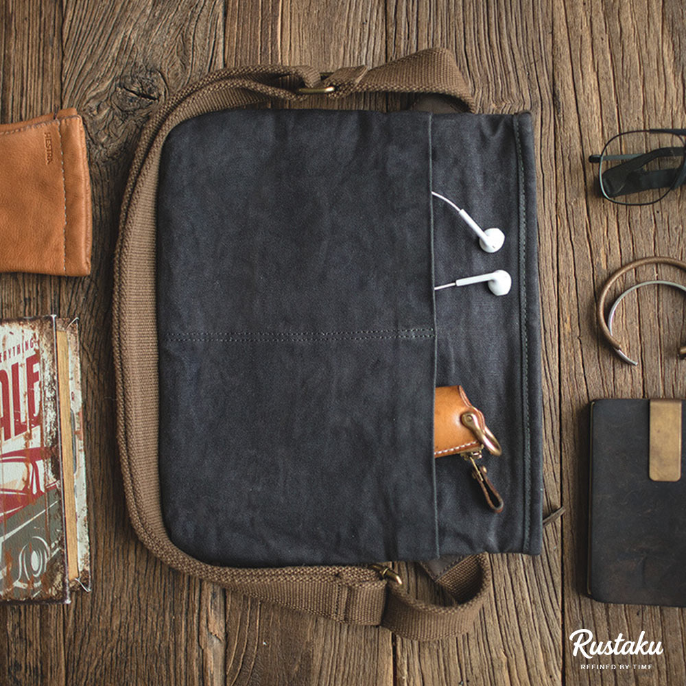 ろうけつ染めキャンバス　撥水加工 ショルダーバッグ