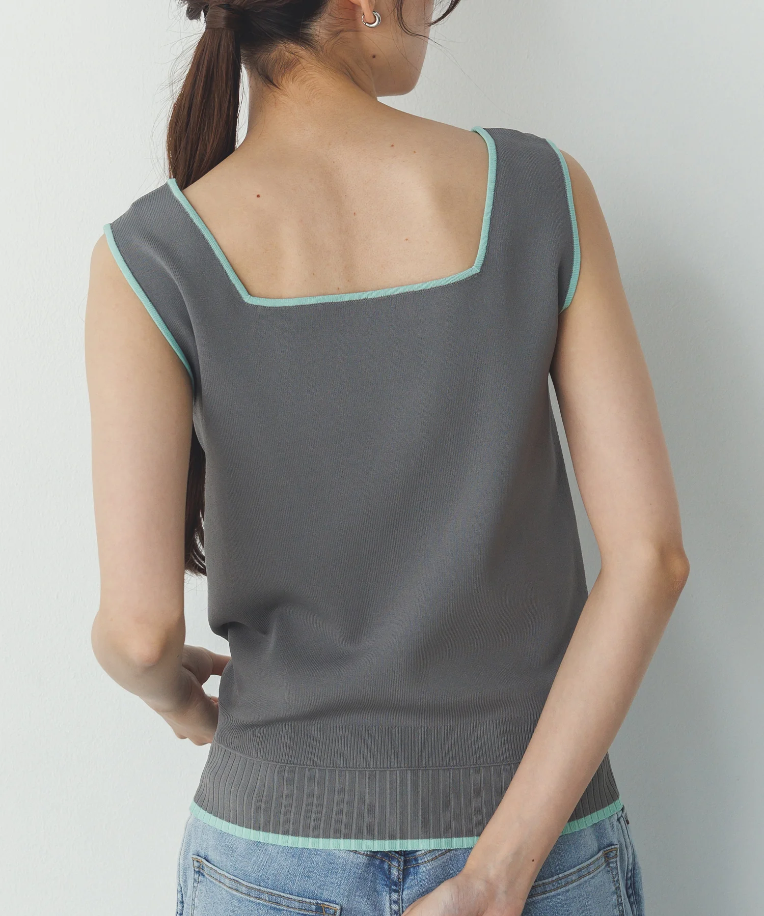 前後2WAY スクエアニットタンク