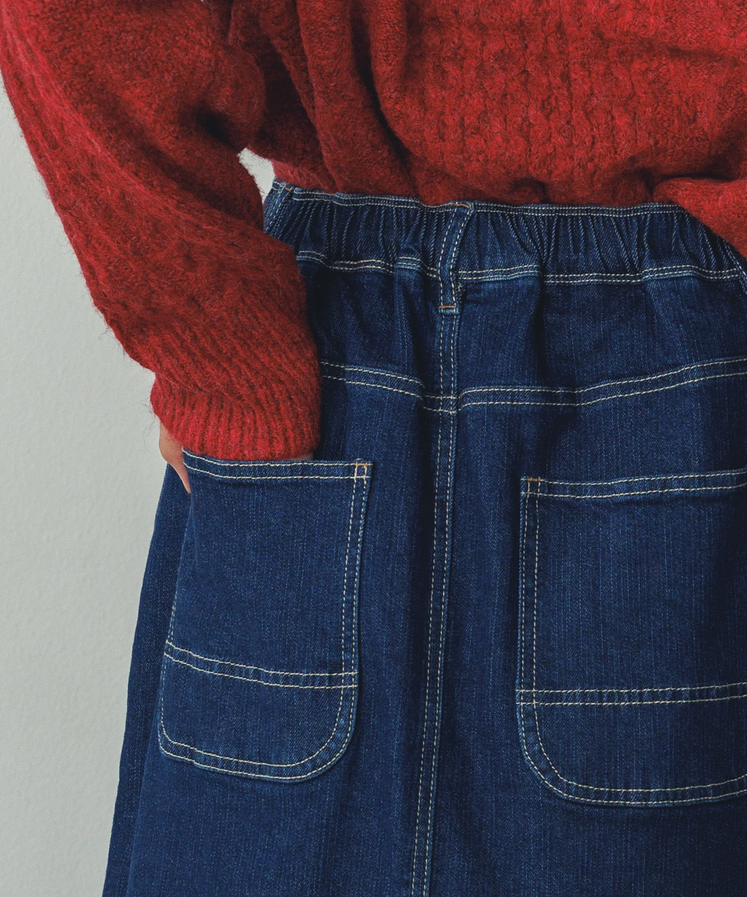 ストレッチデニムベイカースカート