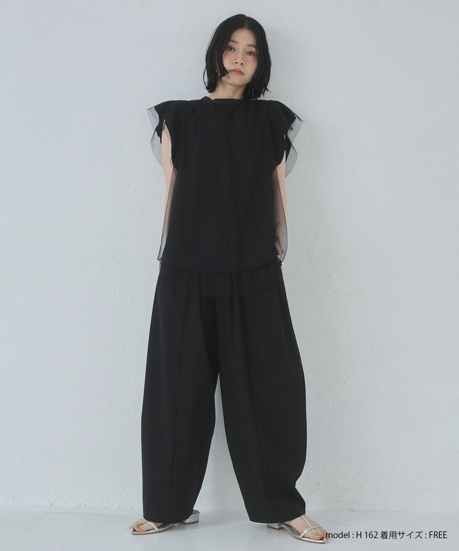 チュール レイヤードブラウス