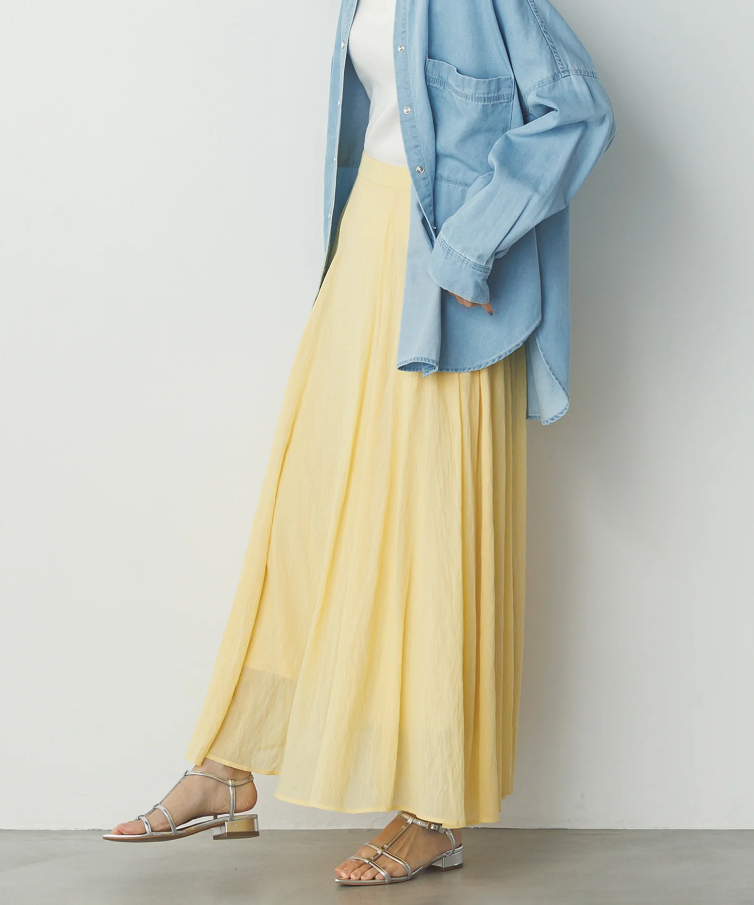 【新色追加】ハイツイストシアー マキシフレアスカート