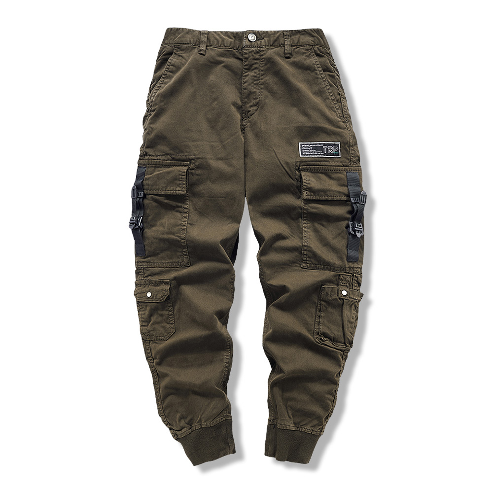 ミリタリー風　裾絞りパラトルーパーパンツ