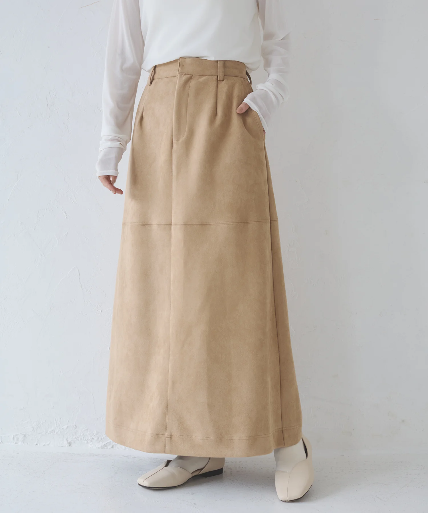 フェイクスウェード ロングスカート