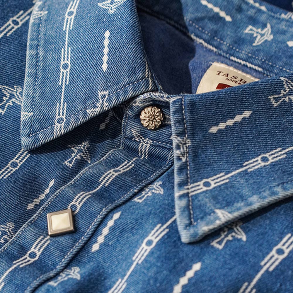 ワバッシュ　インディアンサンダーバードトーテムデニムシャツ