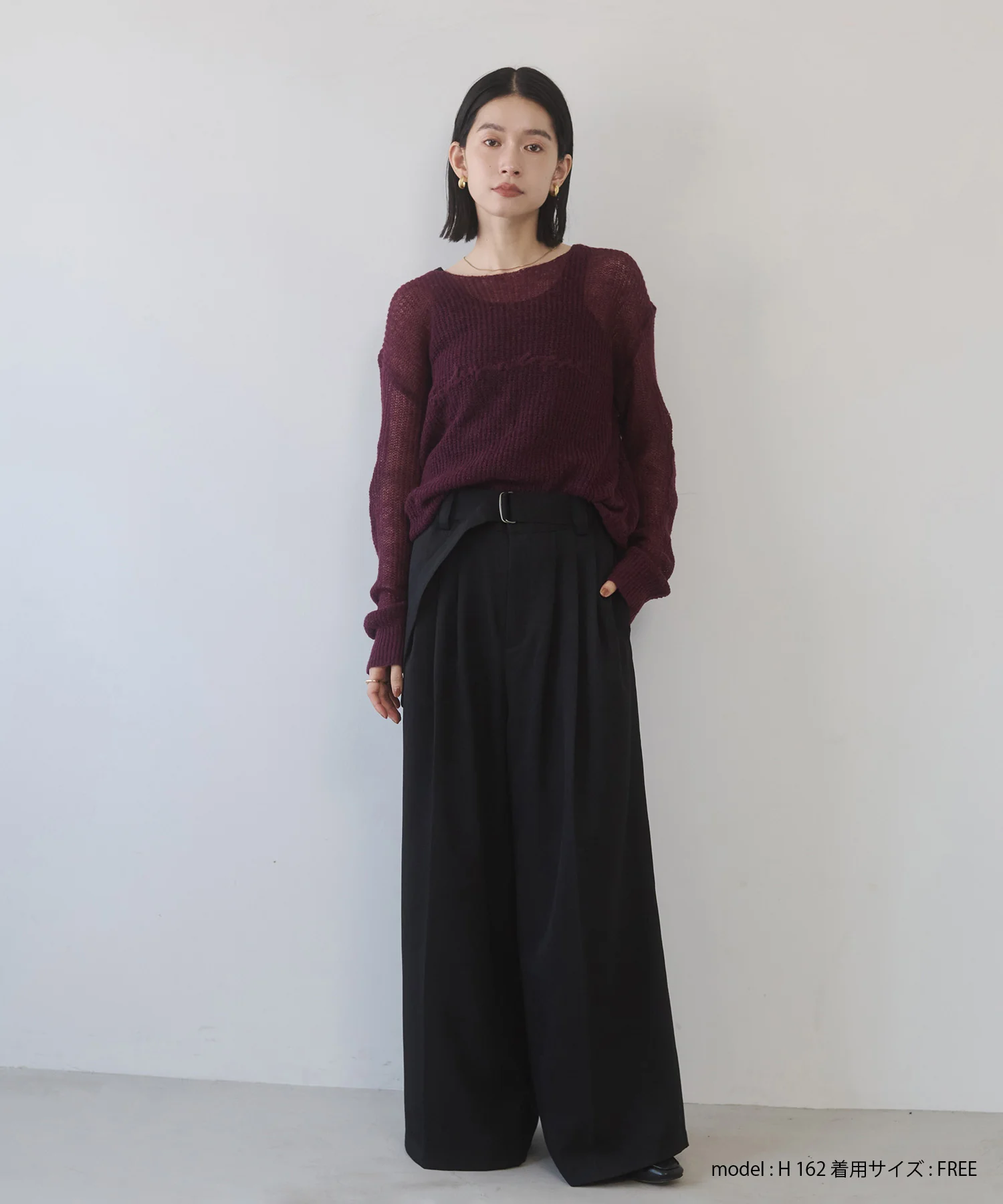 ツイルストライプ タックワイドパンツ