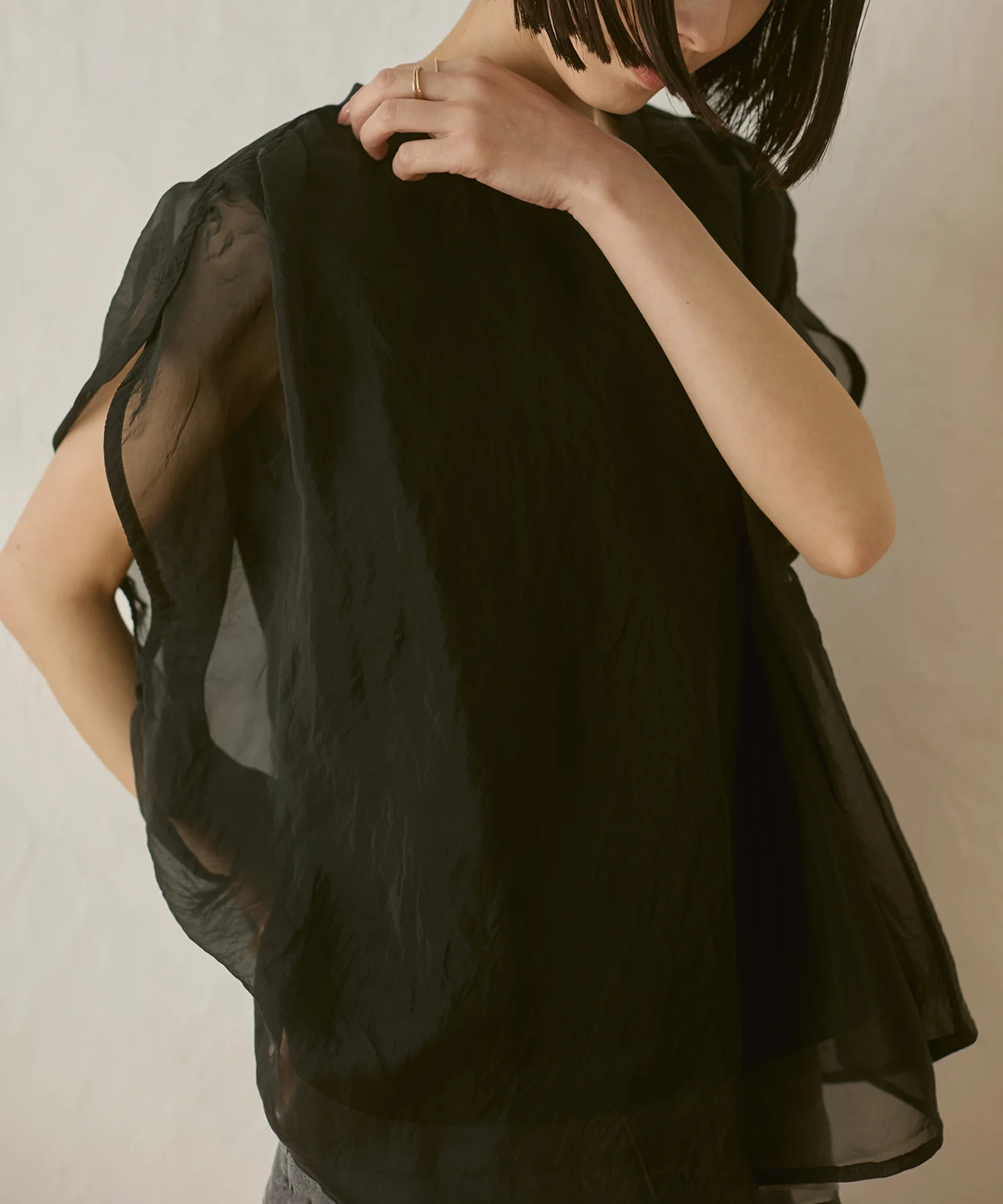 ニュアンス シアーレイヤードトップス