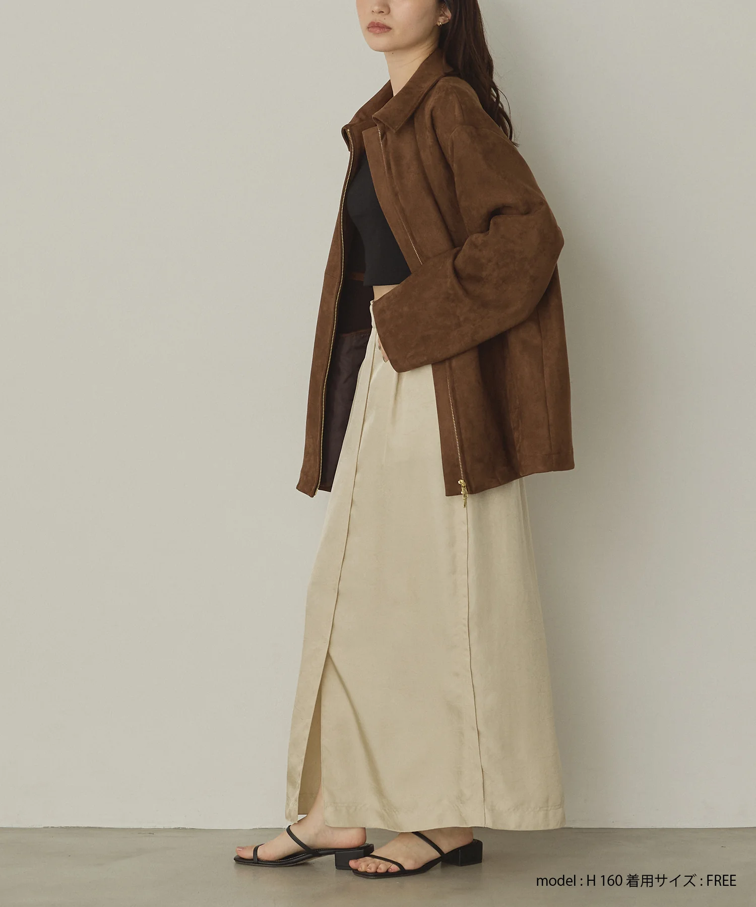 フェイクスウェード Wジップオーバーブルゾン