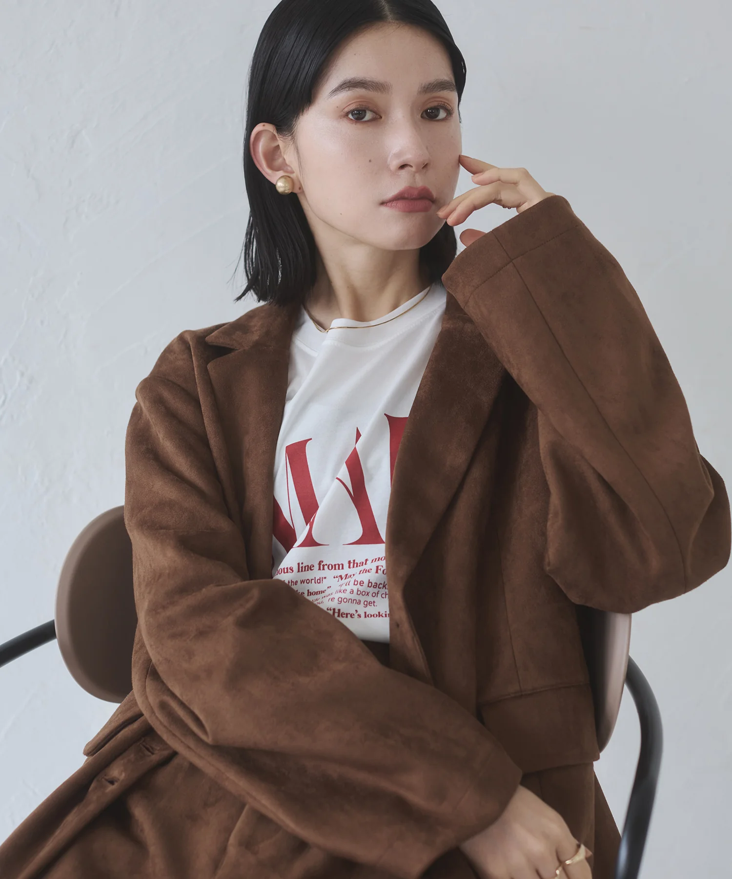 フェイクスウェード テーラードジャケット