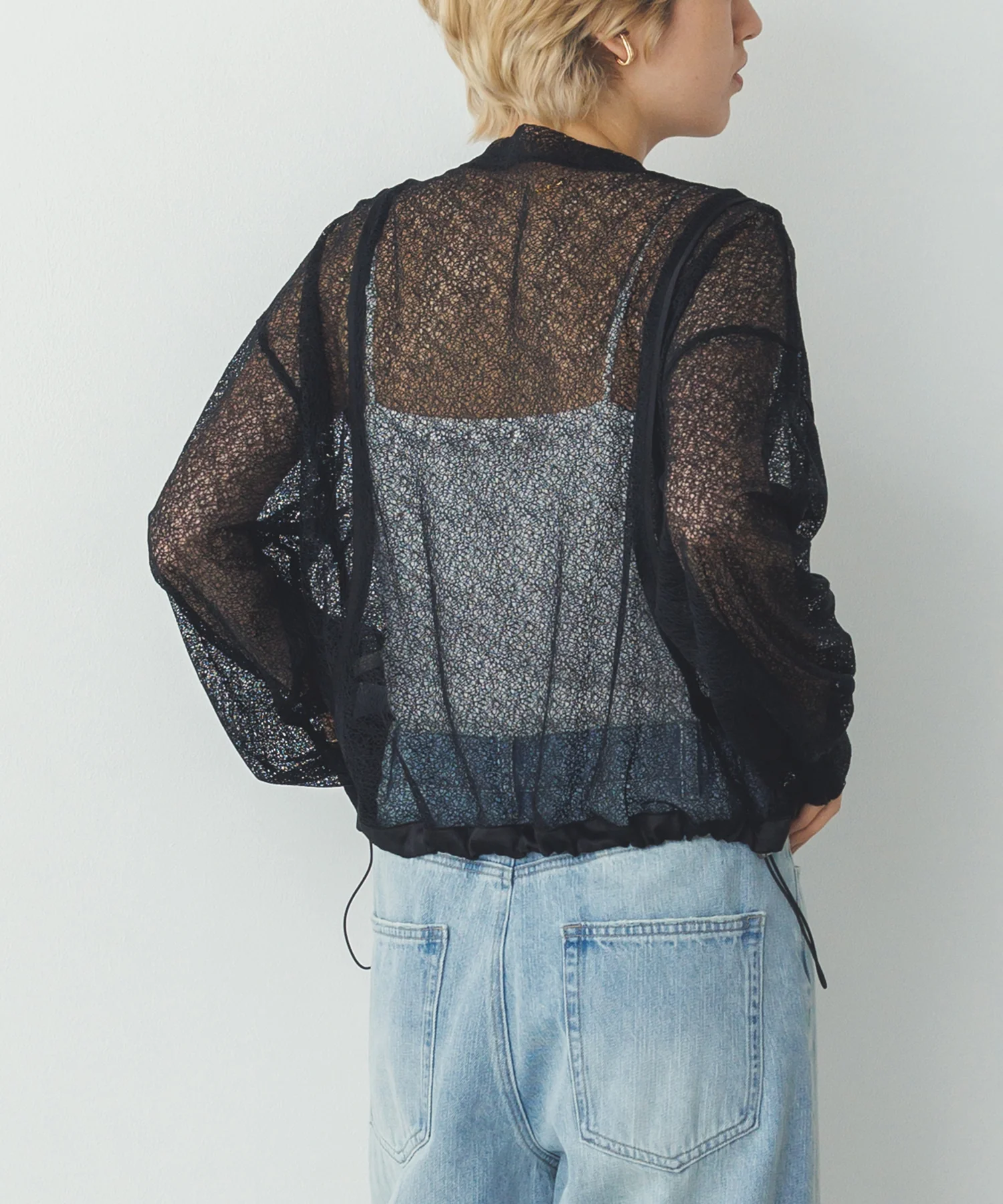 ダブルジップレースブルゾン