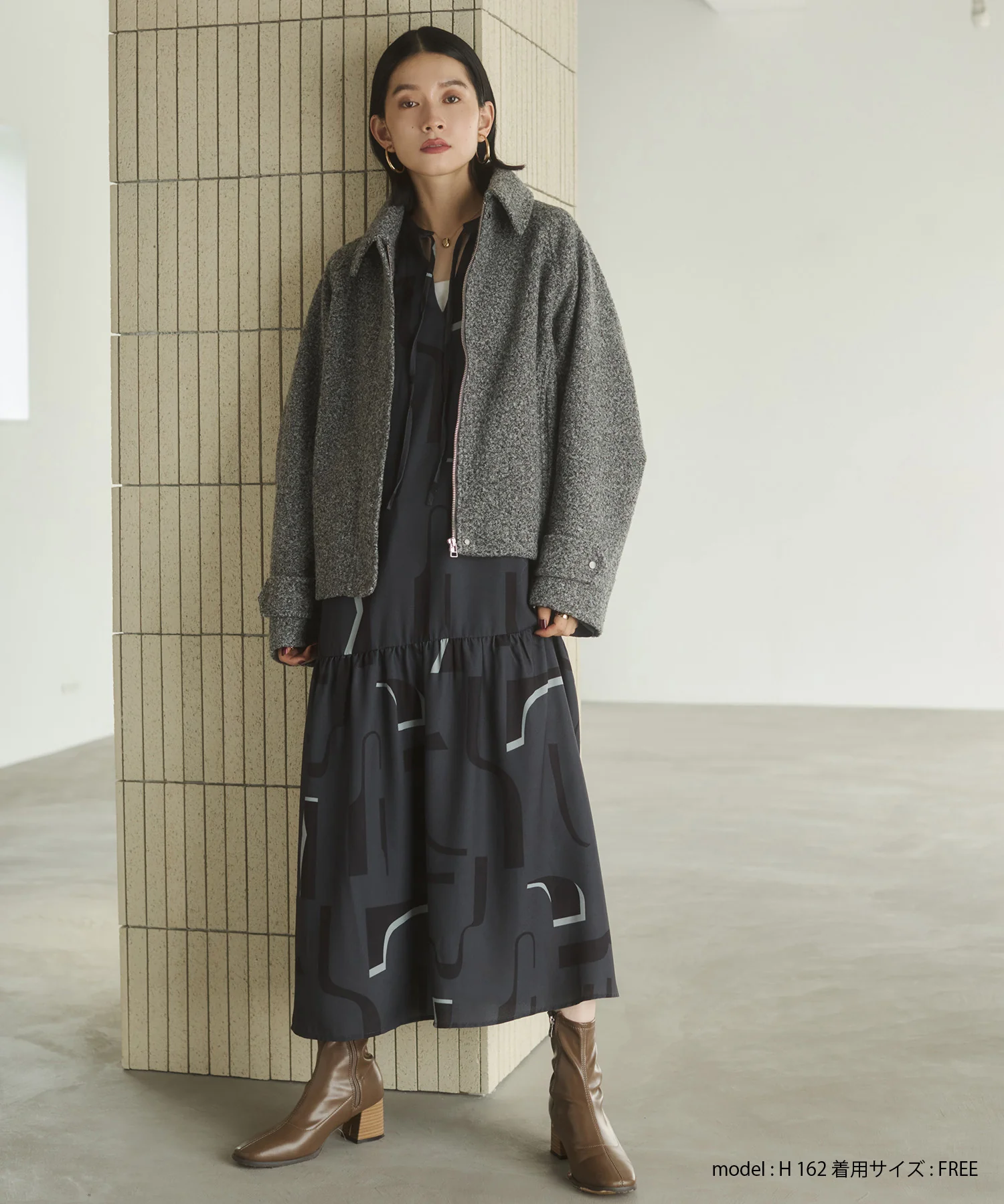 くるくるブークレ ショートブルゾン