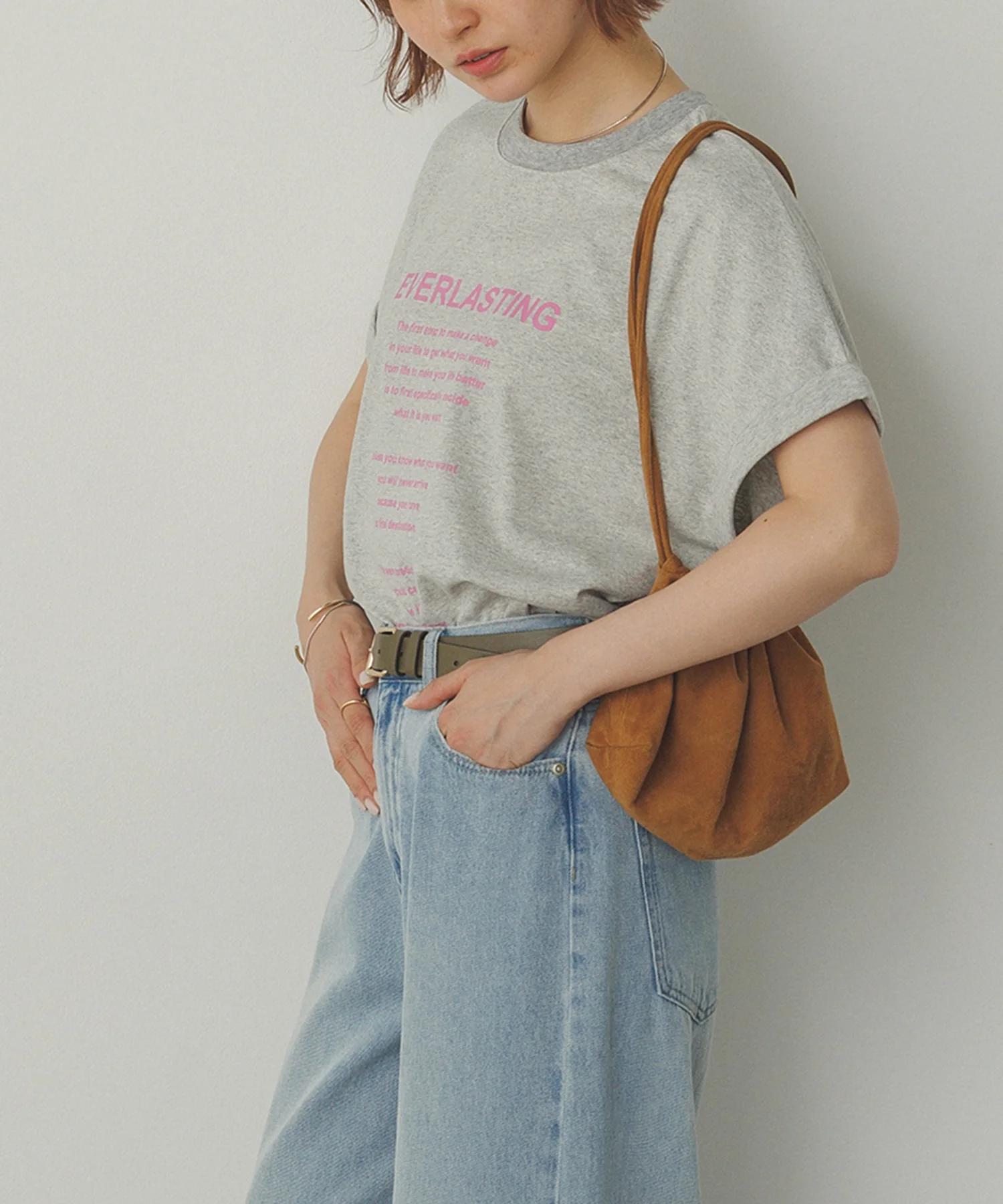 前後2WAY ロゴプリントTシャツ