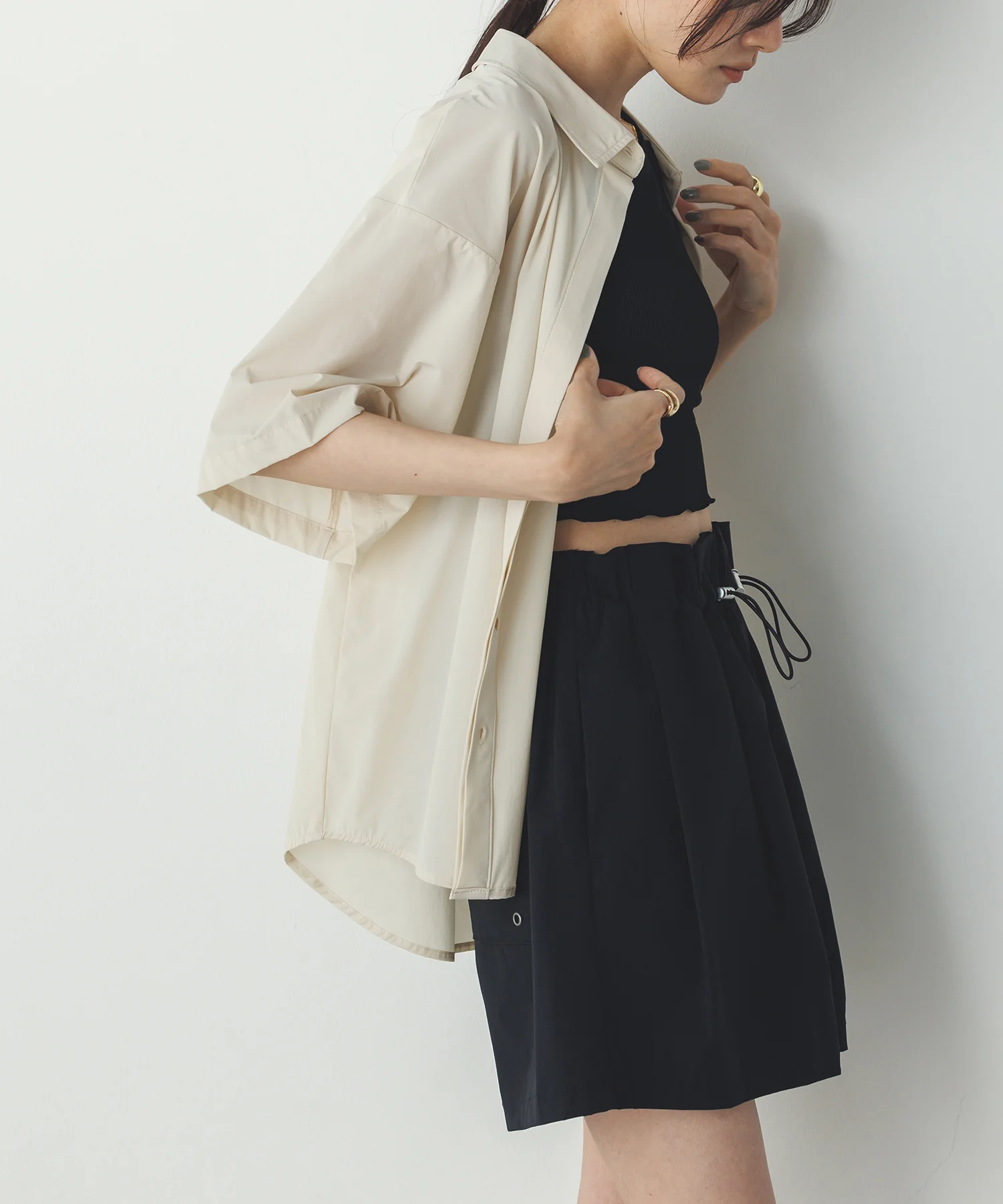 【新色追加】【接触冷感】 バックタックシャツ