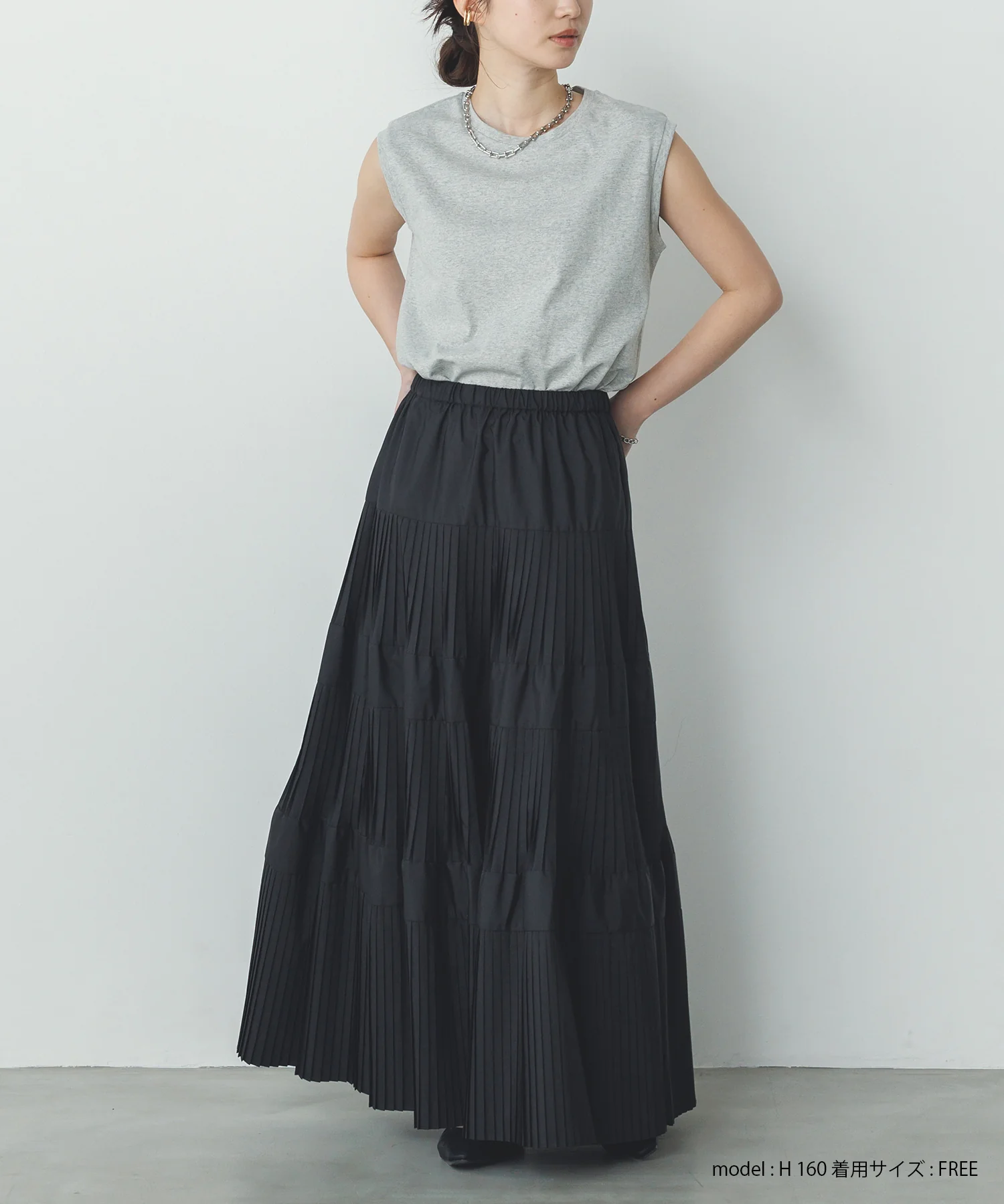 【新色追加】ベーシックノースリーブトップス