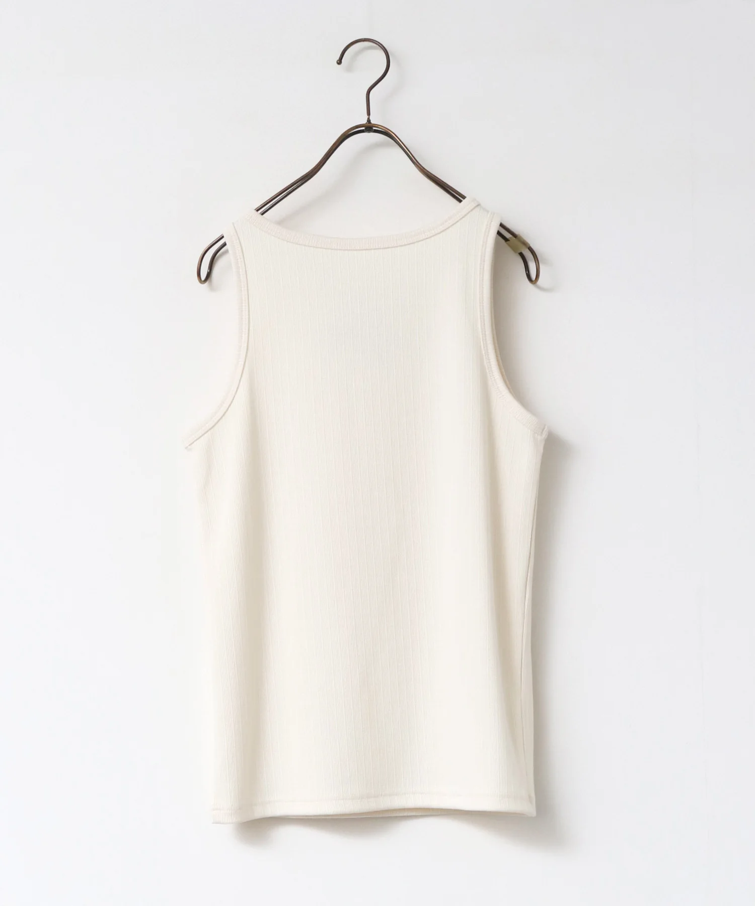 ロゴ刺繍 リブタンクトップ