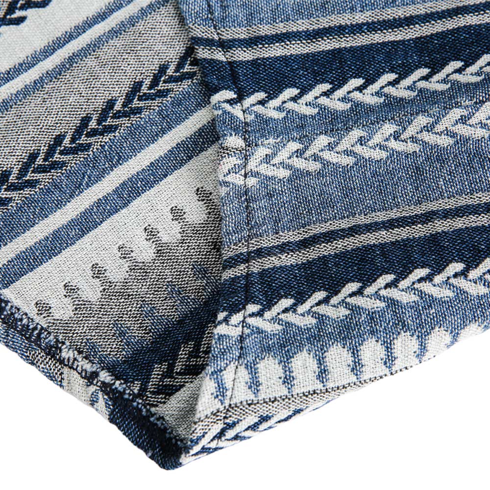 アメカジ　レトロ風編みストライプ長袖シャツ